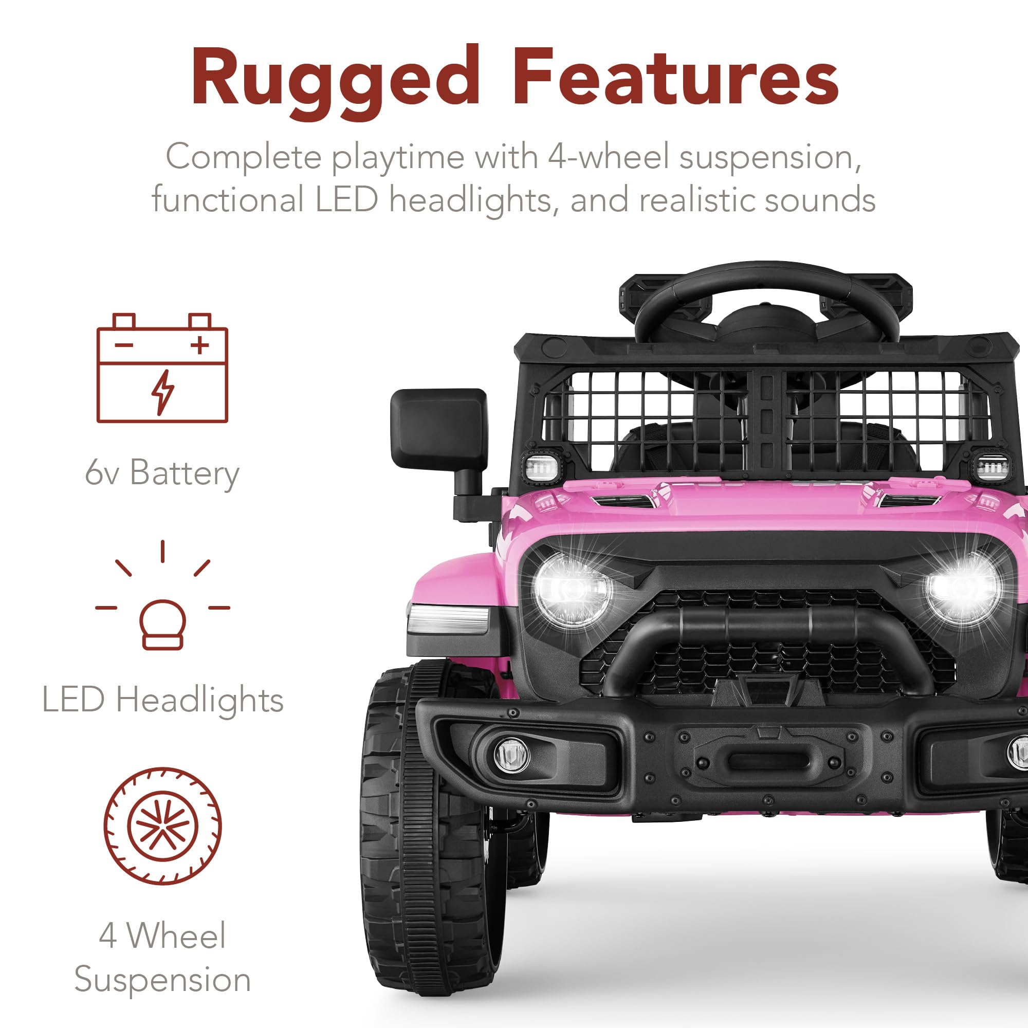Foto 7 pulgar | Minicamión Ride On Toy Best Choice Products 6 V Rosa para Niños - Venta Internacional
