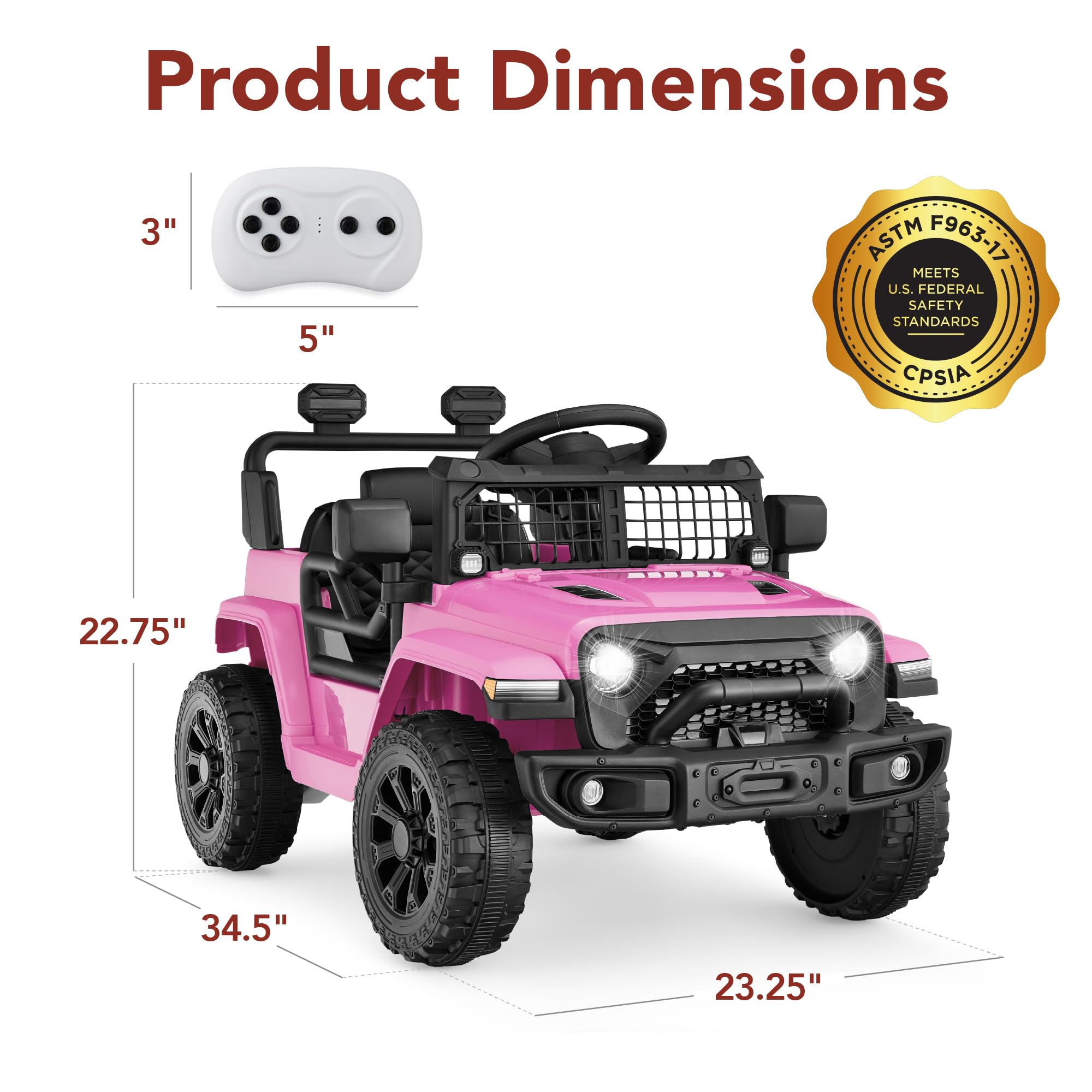 Foto 8 pulgar | Minicamión Ride On Toy Best Choice Products 6 V Rosa para Niños - Venta Internacional