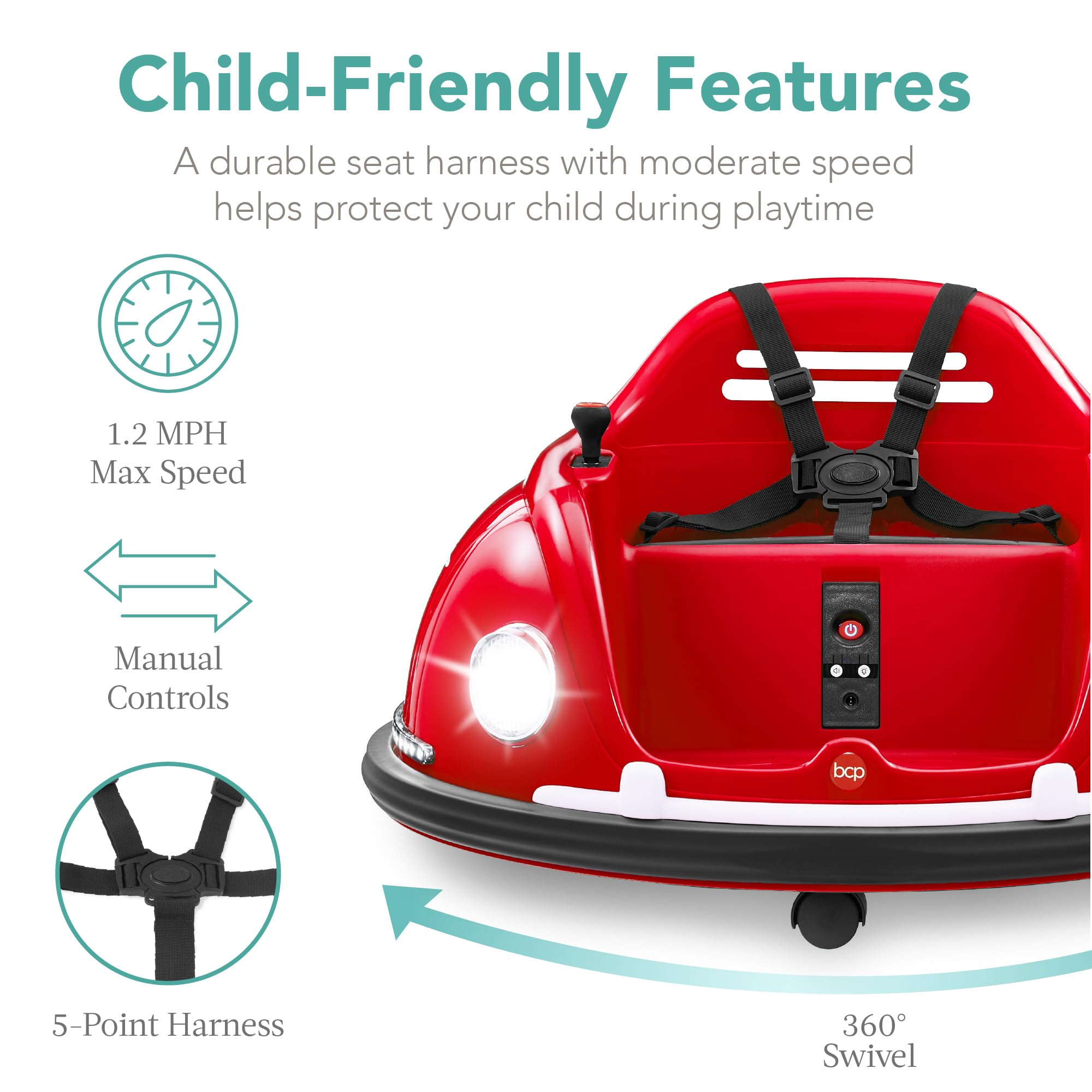 Foto 3 pulgar | Coche Eléctrico Ride On Bumpin Bumper Best Choice 6V Rojo para Niños - Venta Internacional