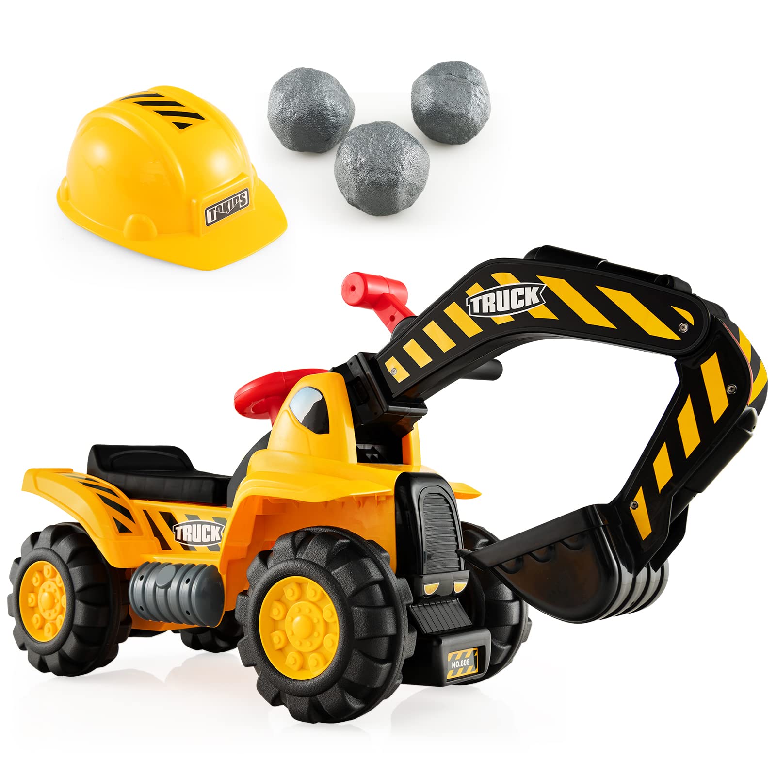 Excavadora Ride On Construction Costzon Para Niños Con Casco Desde Hace Más De 3 Años - Venta Internacional.