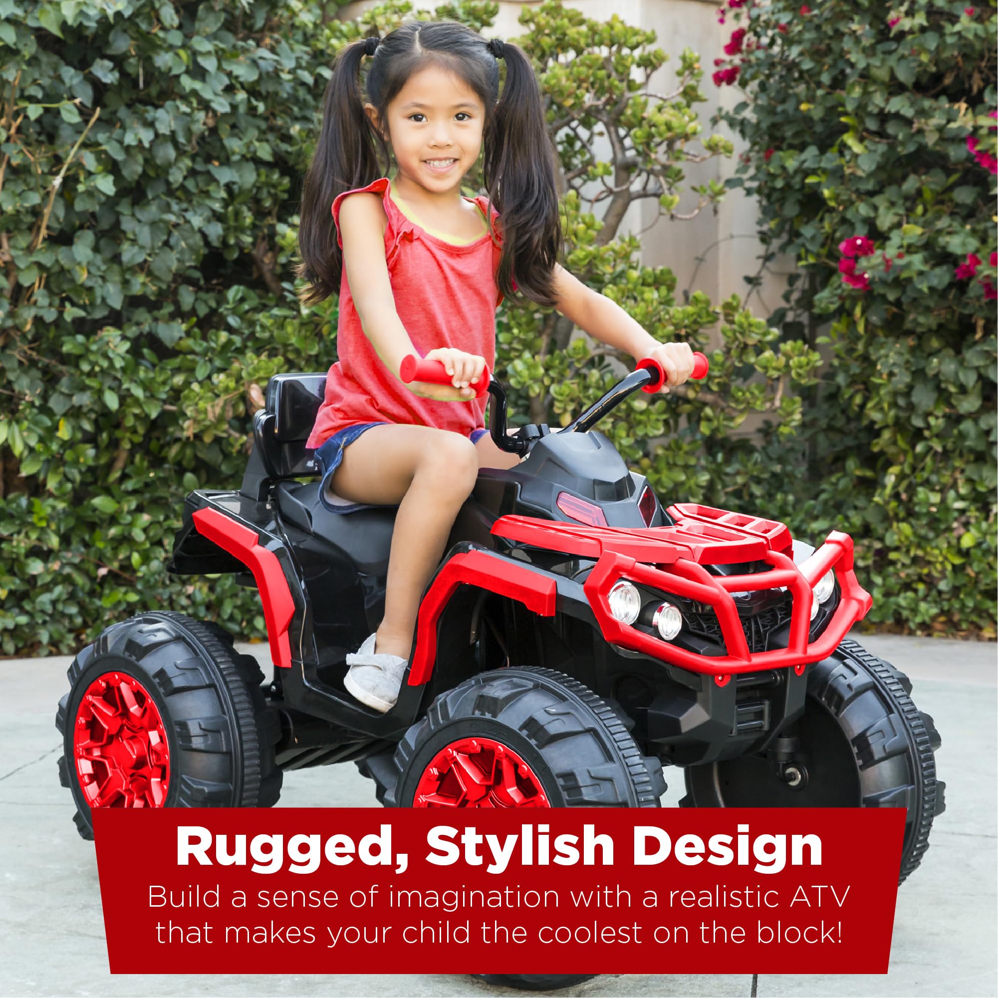 Foto 3 pulgar | Atv Eléctrico Best Choice 12 V con Bluetooth Rojo para Niños - Venta Internacional
