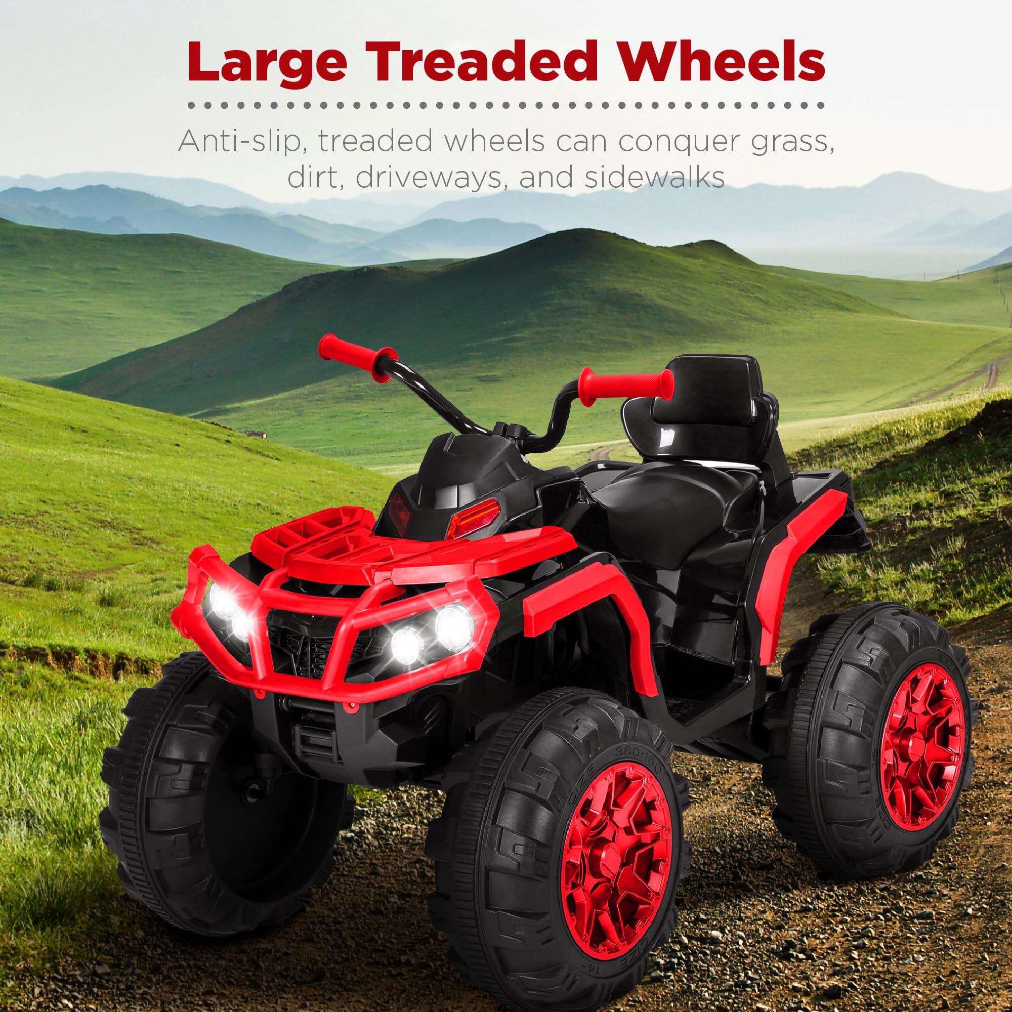 Foto 4 pulgar | Atv Eléctrico Best Choice 12 V con Bluetooth Rojo para Niños - Venta Internacional