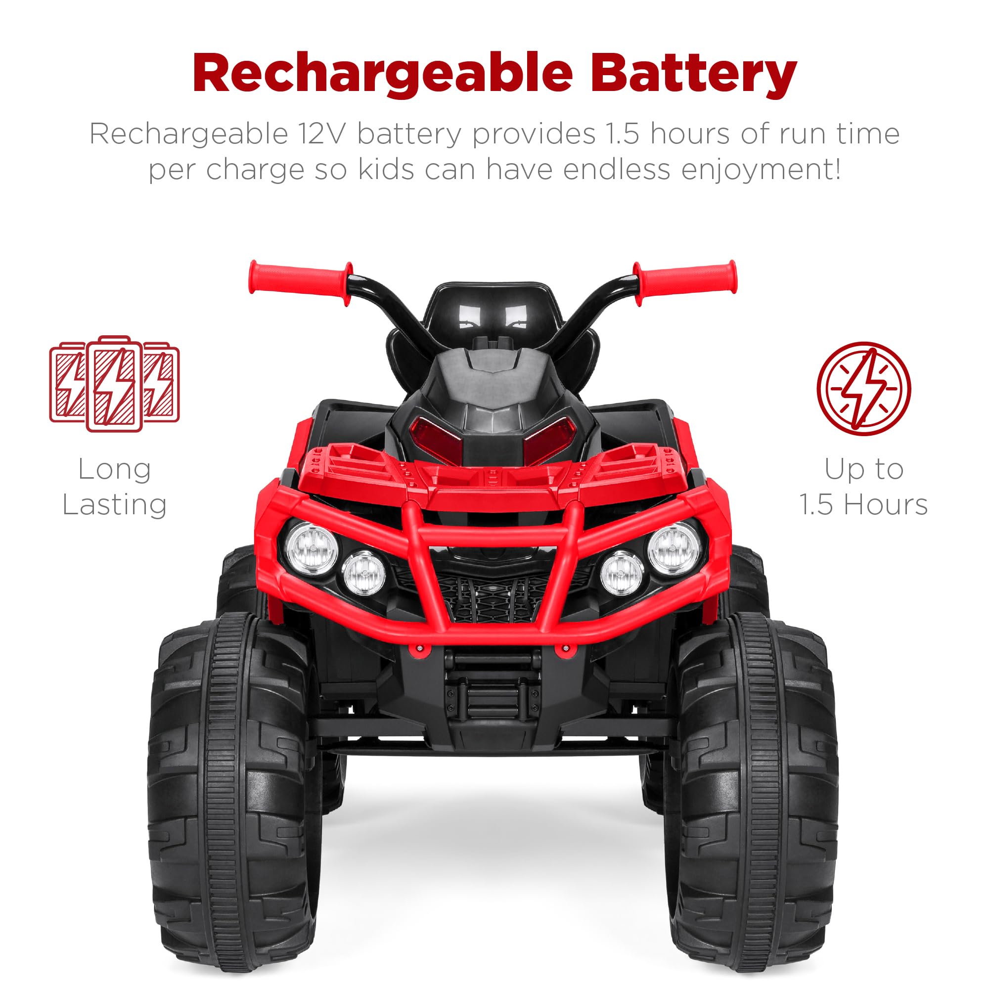 Foto 7 pulgar | Atv Eléctrico Best Choice 12 V con Bluetooth Rojo para Niños - Venta Internacional