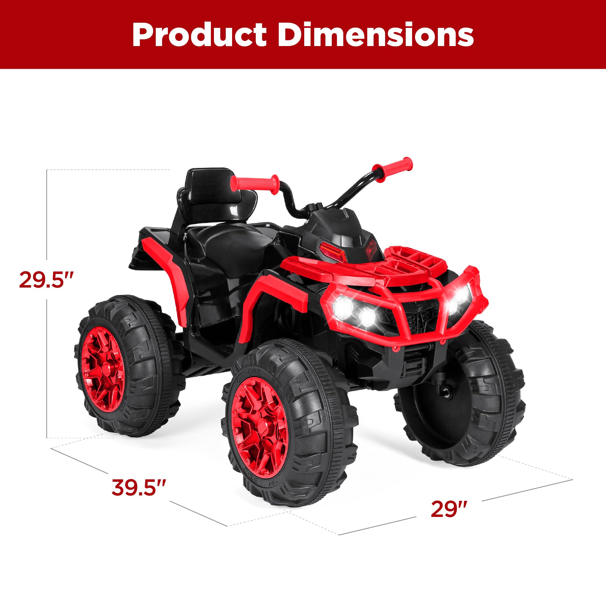 Foto 8 pulgar | Atv Eléctrico Best Choice 12 V con Bluetooth Rojo para Niños - Venta Internacional