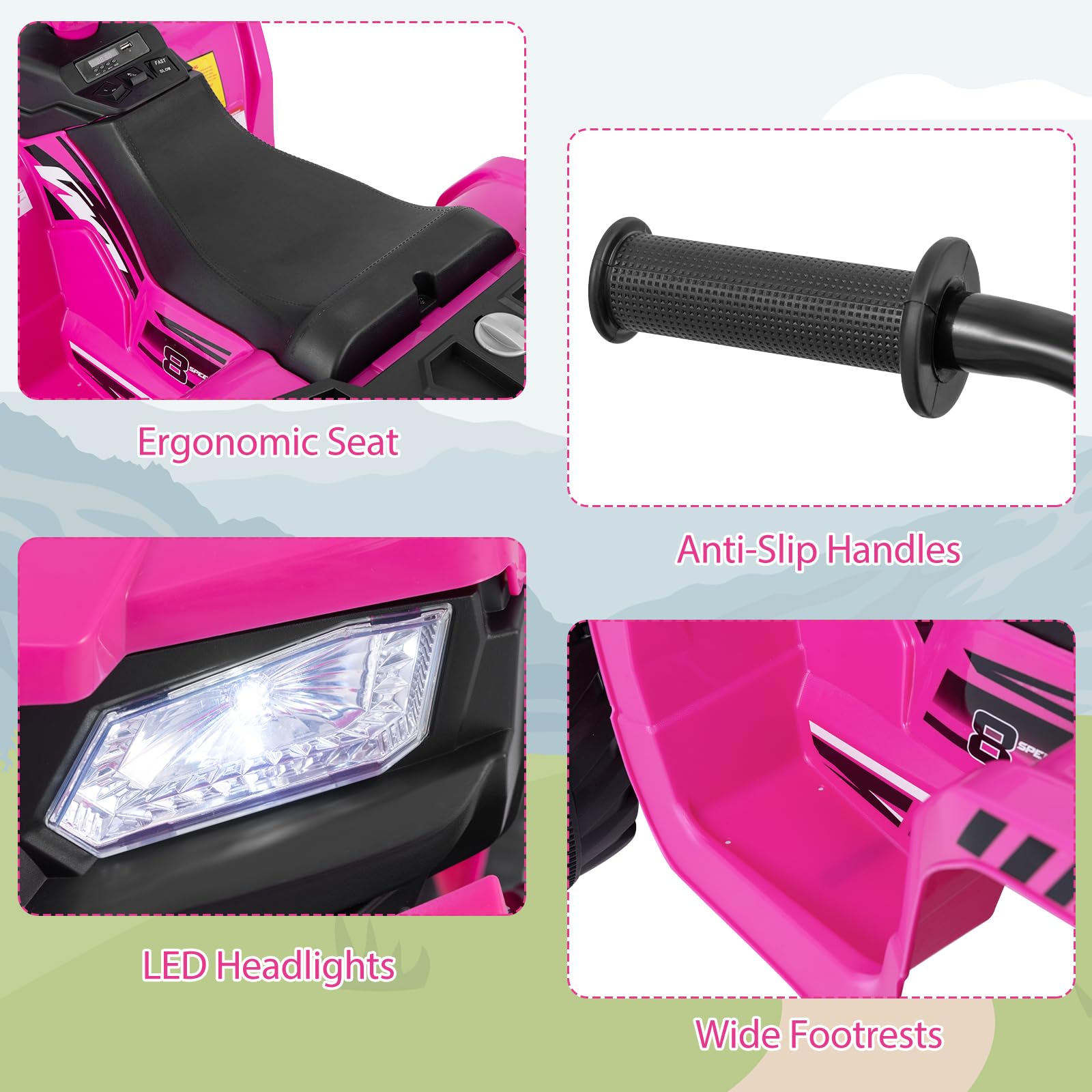 Foto 8 pulgar | Atv Eléctrico Costzon Para Niños De 3 A 8 Años, 24 V Con Música Y Luces - Venta Internacional.