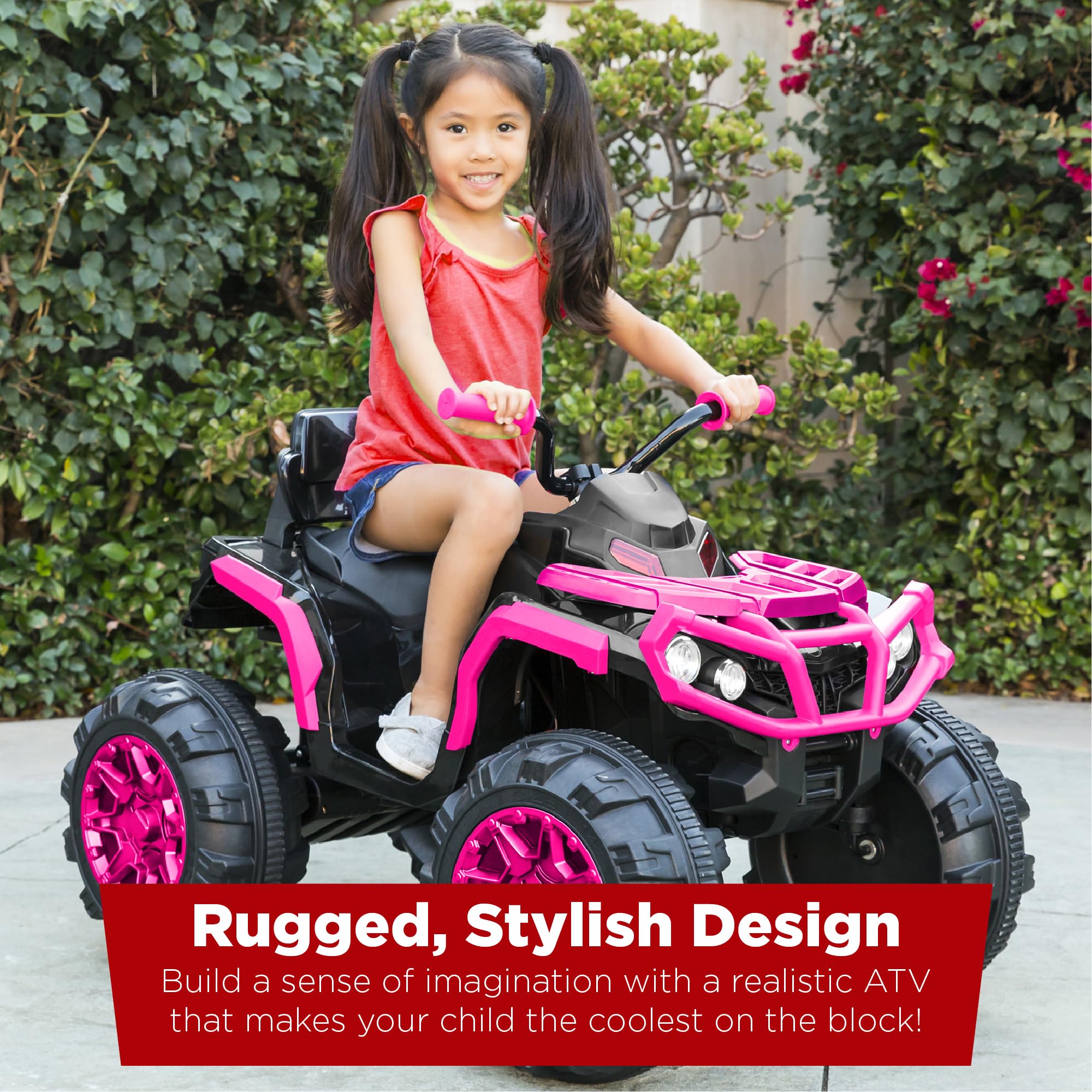 Foto 3 pulgar | Atv Eléctrico Best Choice Para Niños, 12 V Con Bluetooth, Color Rosa - Venta Internacional.