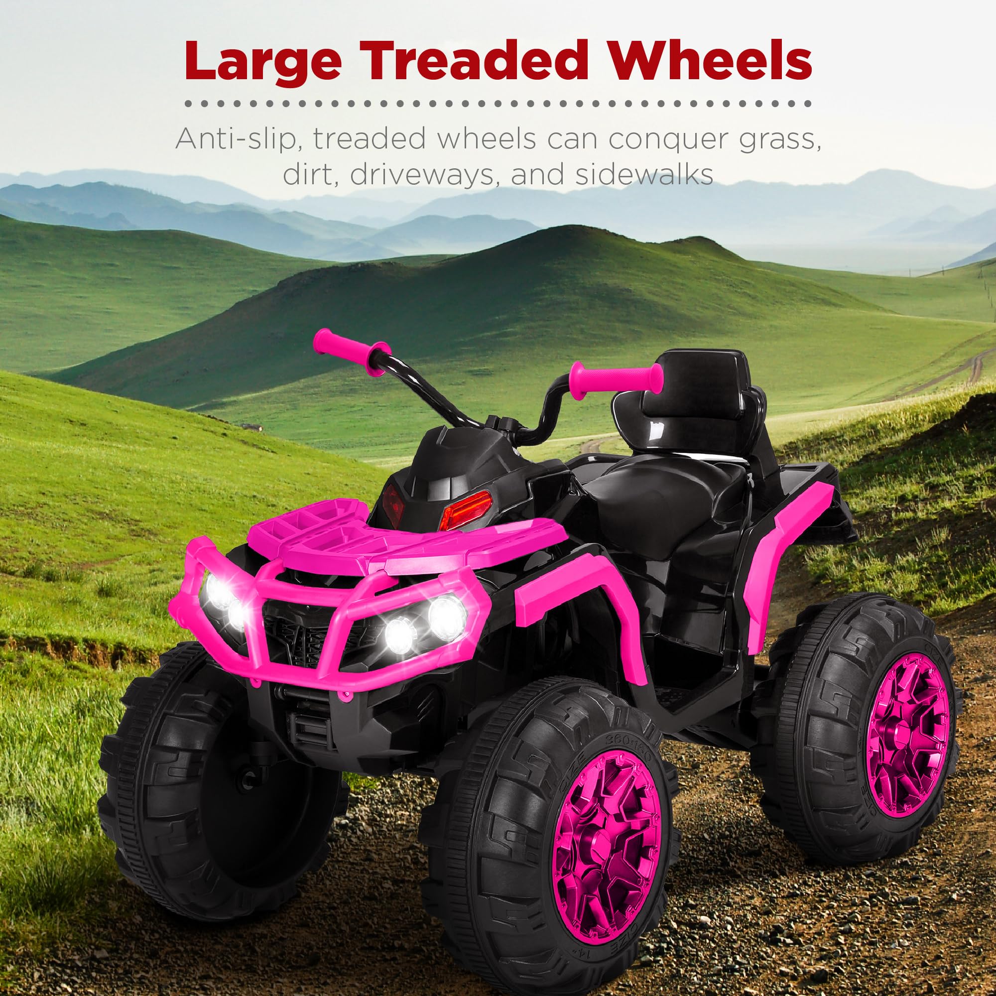 Foto 4 pulgar | Atv Eléctrico Best Choice Para Niños, 12 V Con Bluetooth, Color Rosa - Venta Internacional.