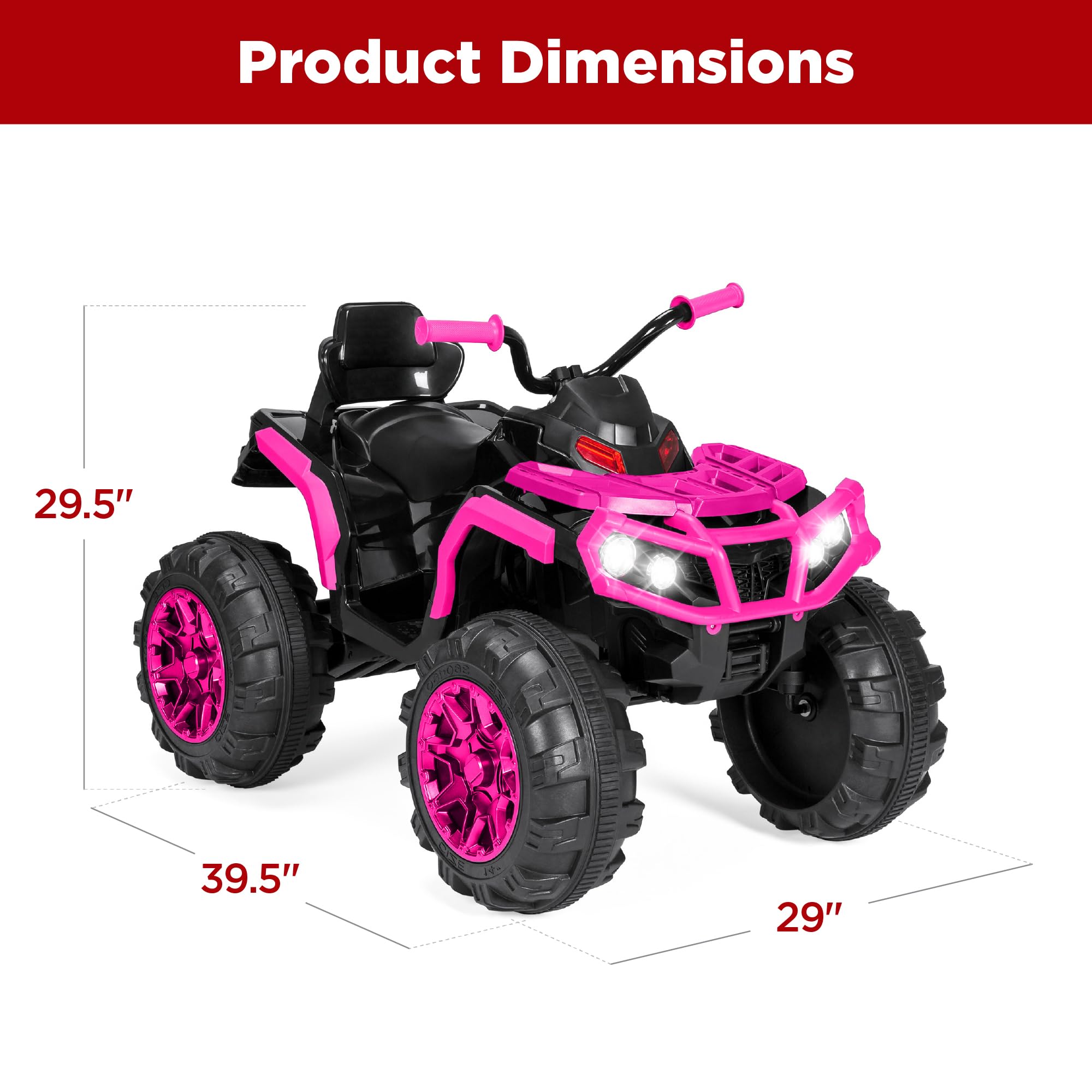 Foto 8 pulgar | Atv Eléctrico Best Choice Para Niños, 12 V Con Bluetooth, Color Rosa - Venta Internacional.