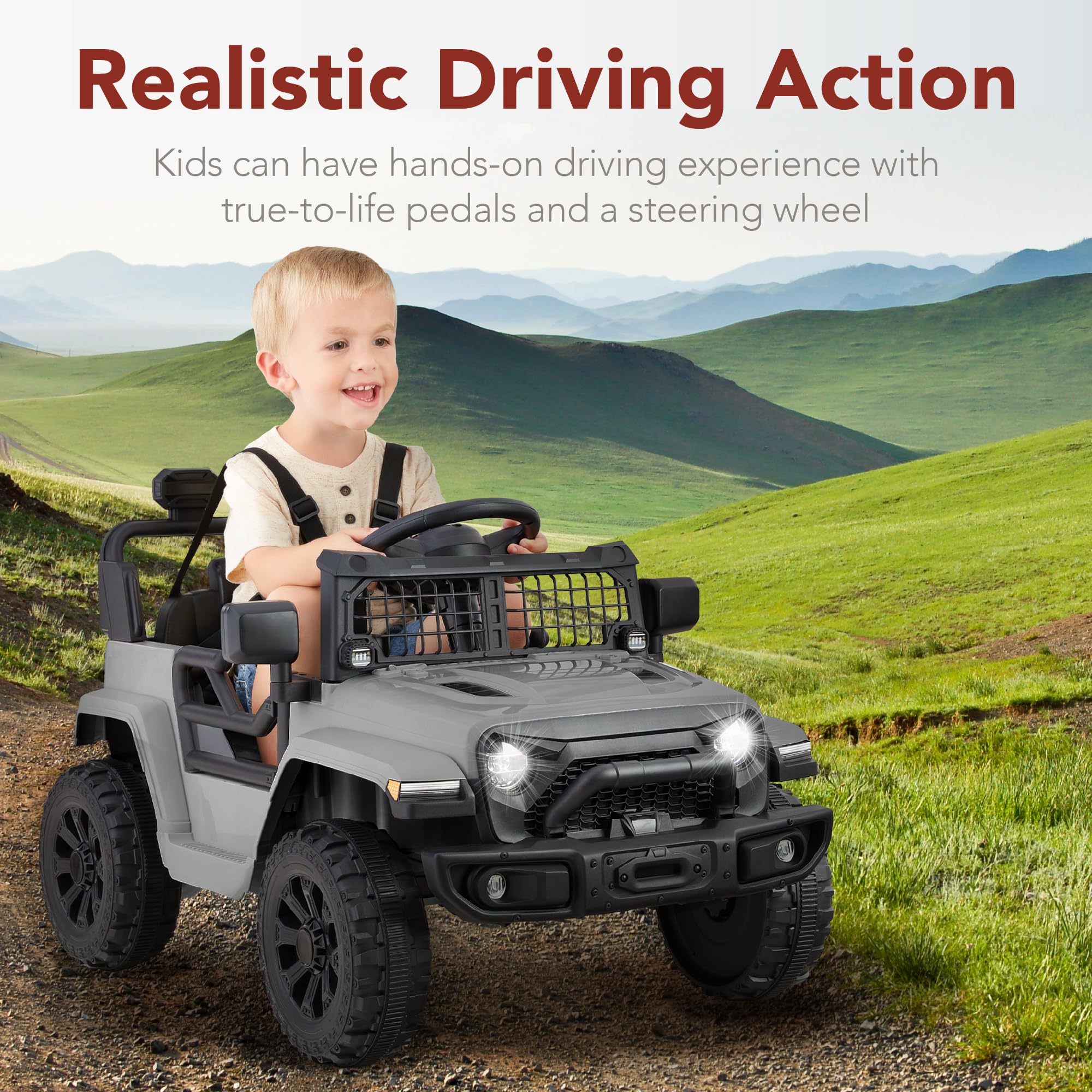 Foto 4 pulgar | Minicamión Ride On Toy Best Choice Products Para Niños, 6 V, Gris Claro - Venta Internacional.