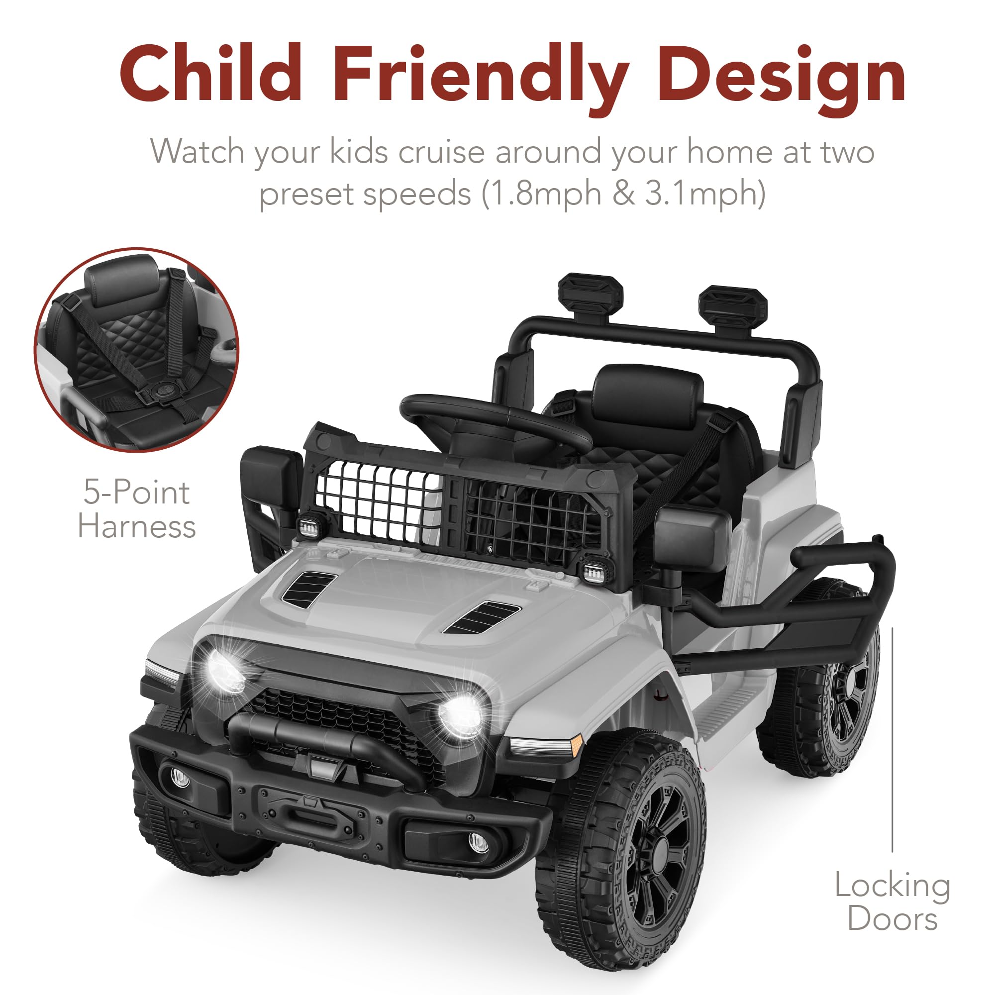 Foto 6 pulgar | Minicamión Ride On Toy Best Choice Products Para Niños, 6 V, Gris Claro - Venta Internacional.
