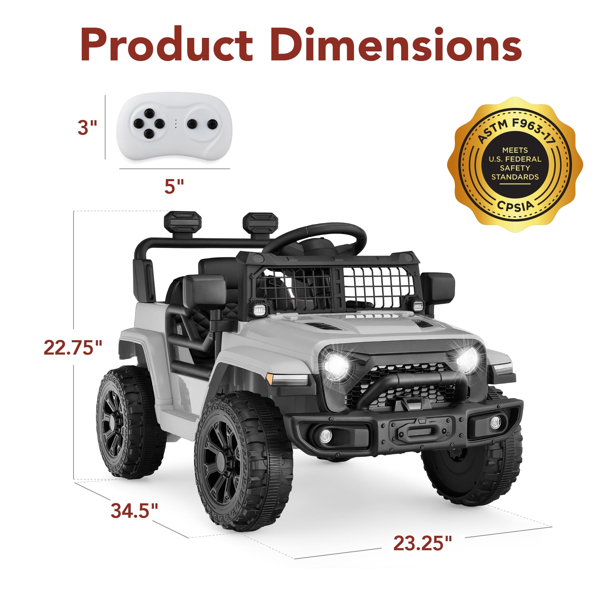 Foto 7 | Minicamión Ride On Toy Best Choice Products Para Niños, 6 V, Gris Claro - Venta Internacional.