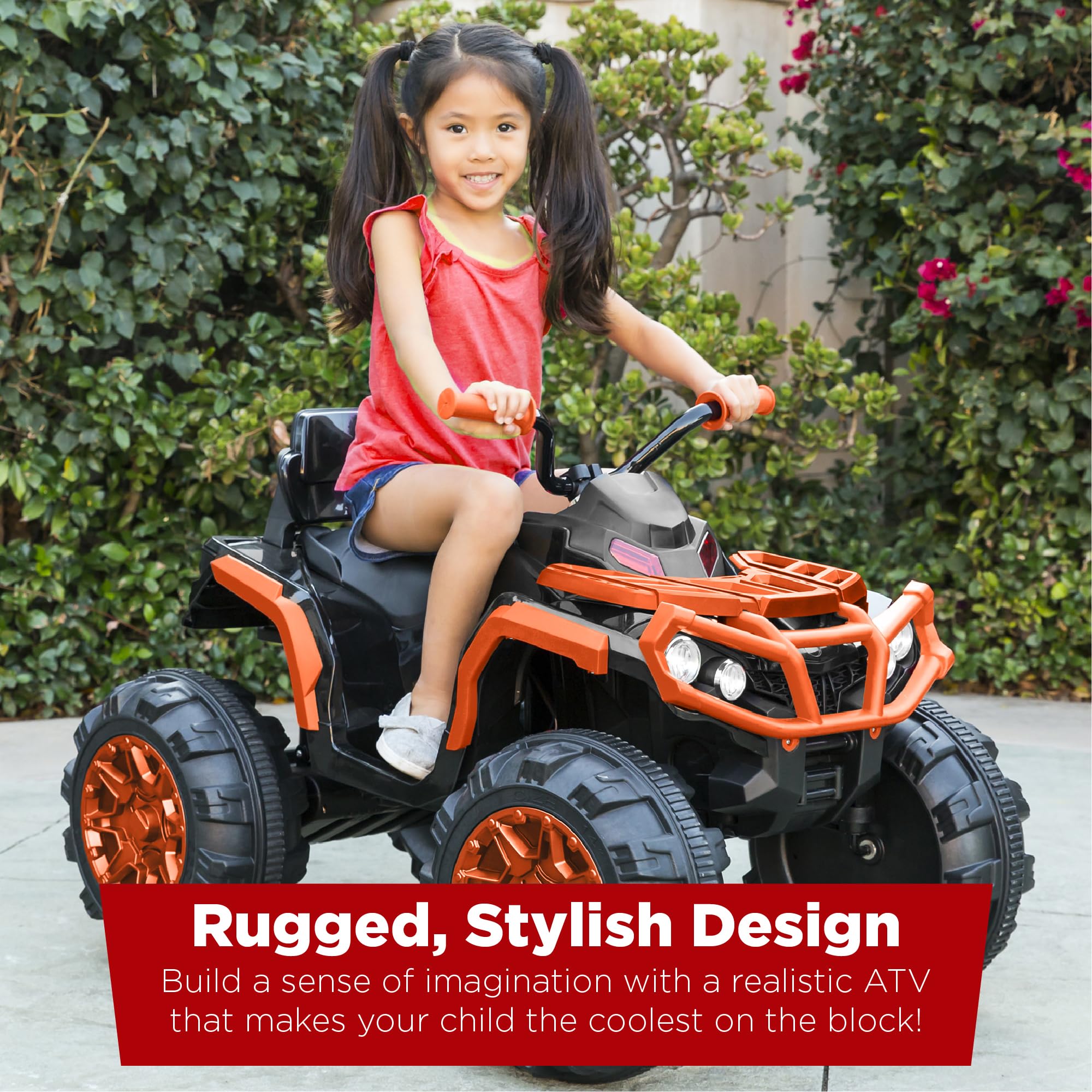Foto 3 pulgar | Atv Eléctrico Para Niños Best Choice De 12 V Con Bluetooth, Color Naranja - Venta Internacional.