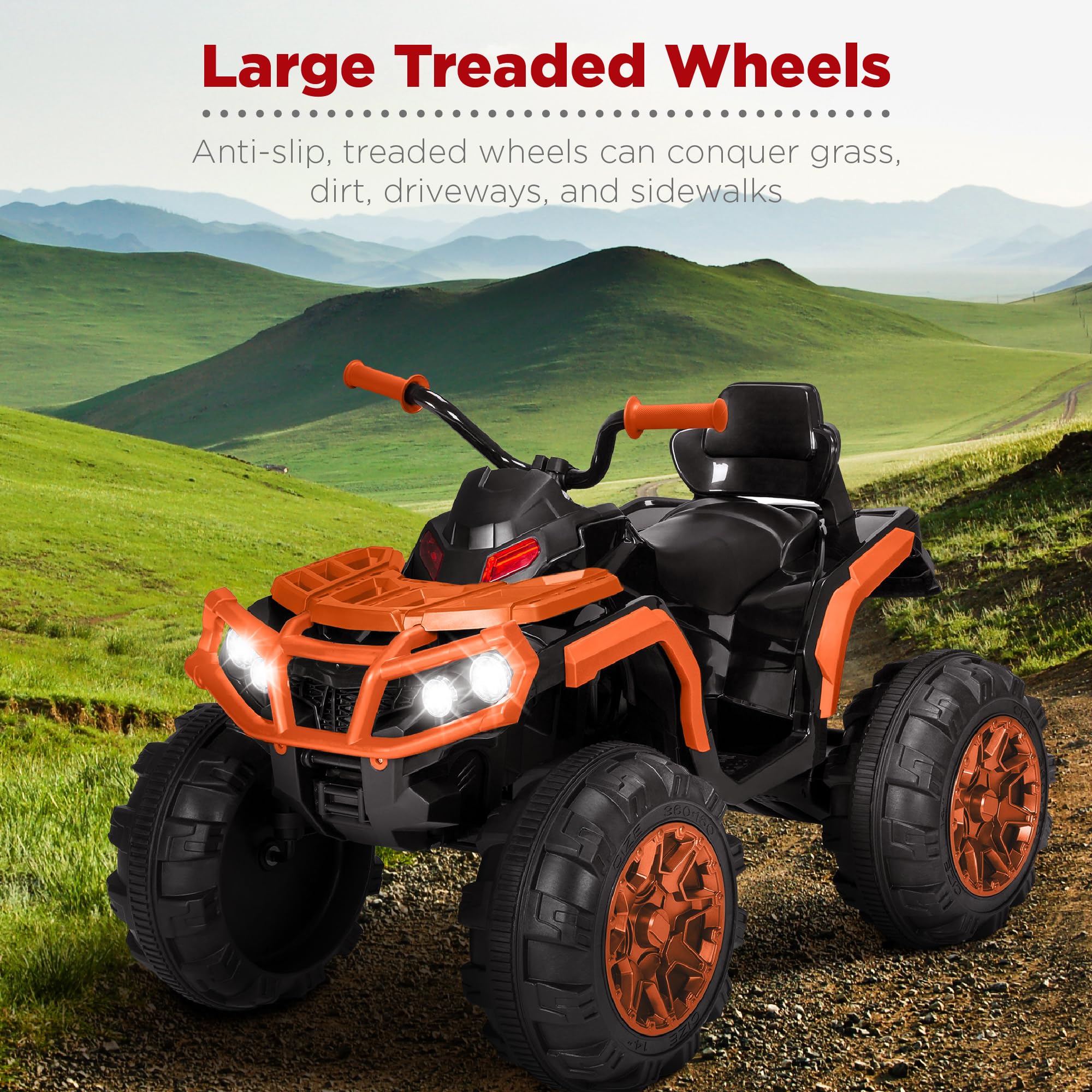 Foto 4 pulgar | Atv Eléctrico Para Niños Best Choice De 12 V Con Bluetooth, Color Naranja - Venta Internacional.