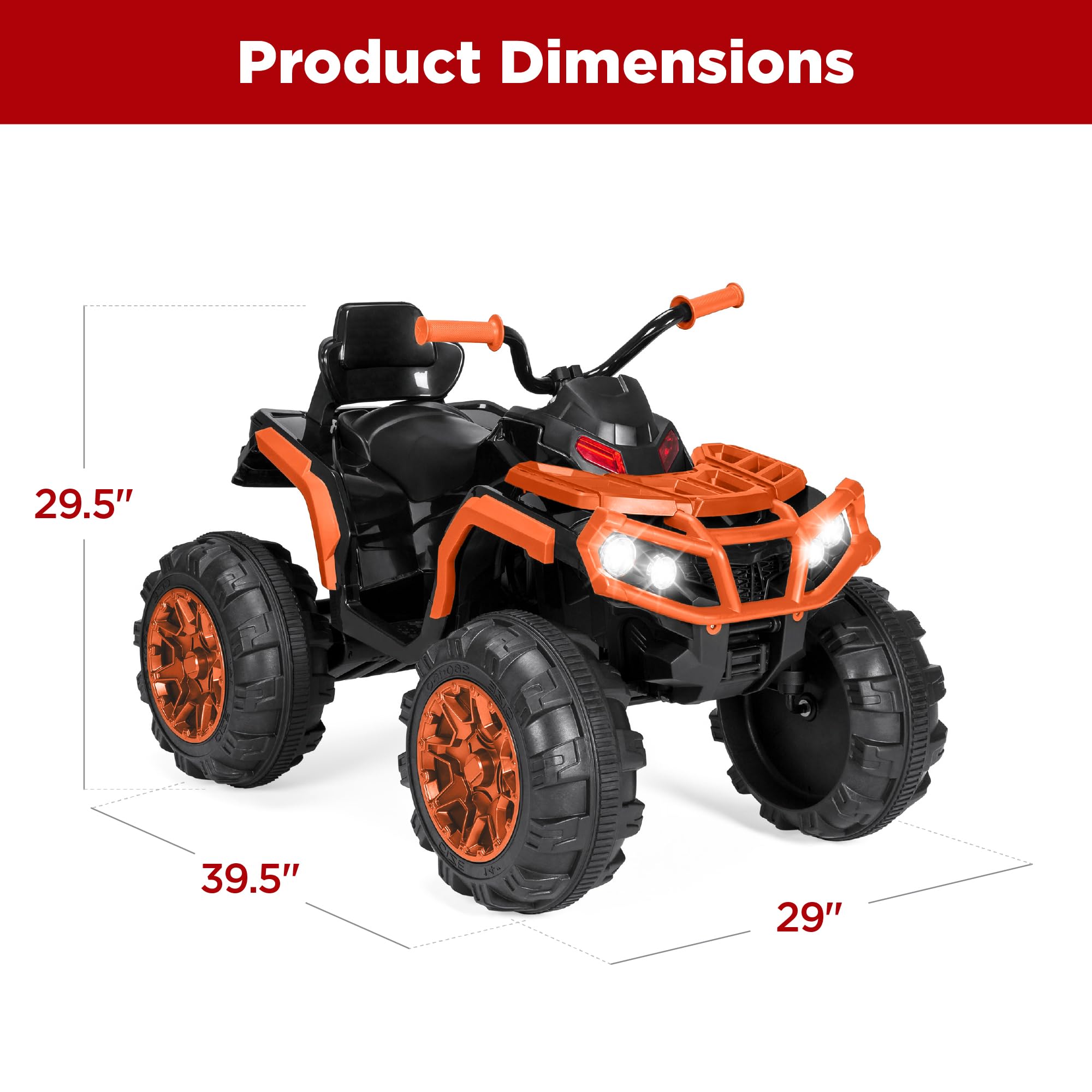 Foto 8 pulgar | Atv Eléctrico Para Niños Best Choice De 12 V Con Bluetooth, Color Naranja - Venta Internacional.