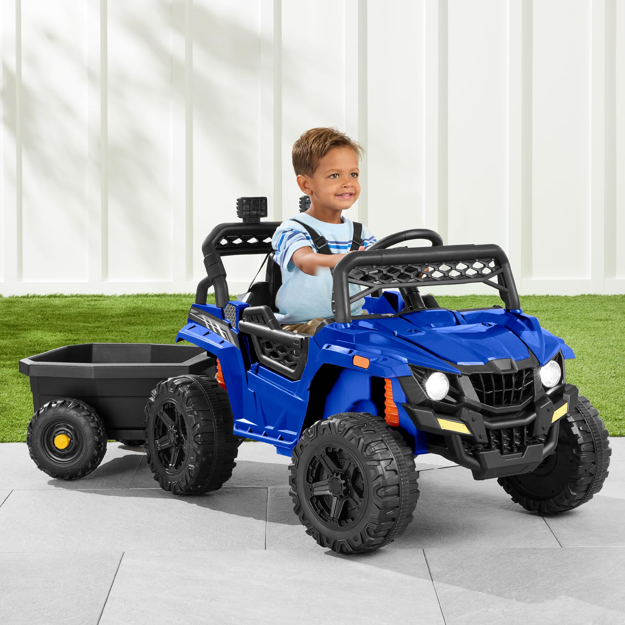 Coche Eléctrico Ride On Utv Best Choice Para Niños Con Remolque De 12 V - Venta Internacional.