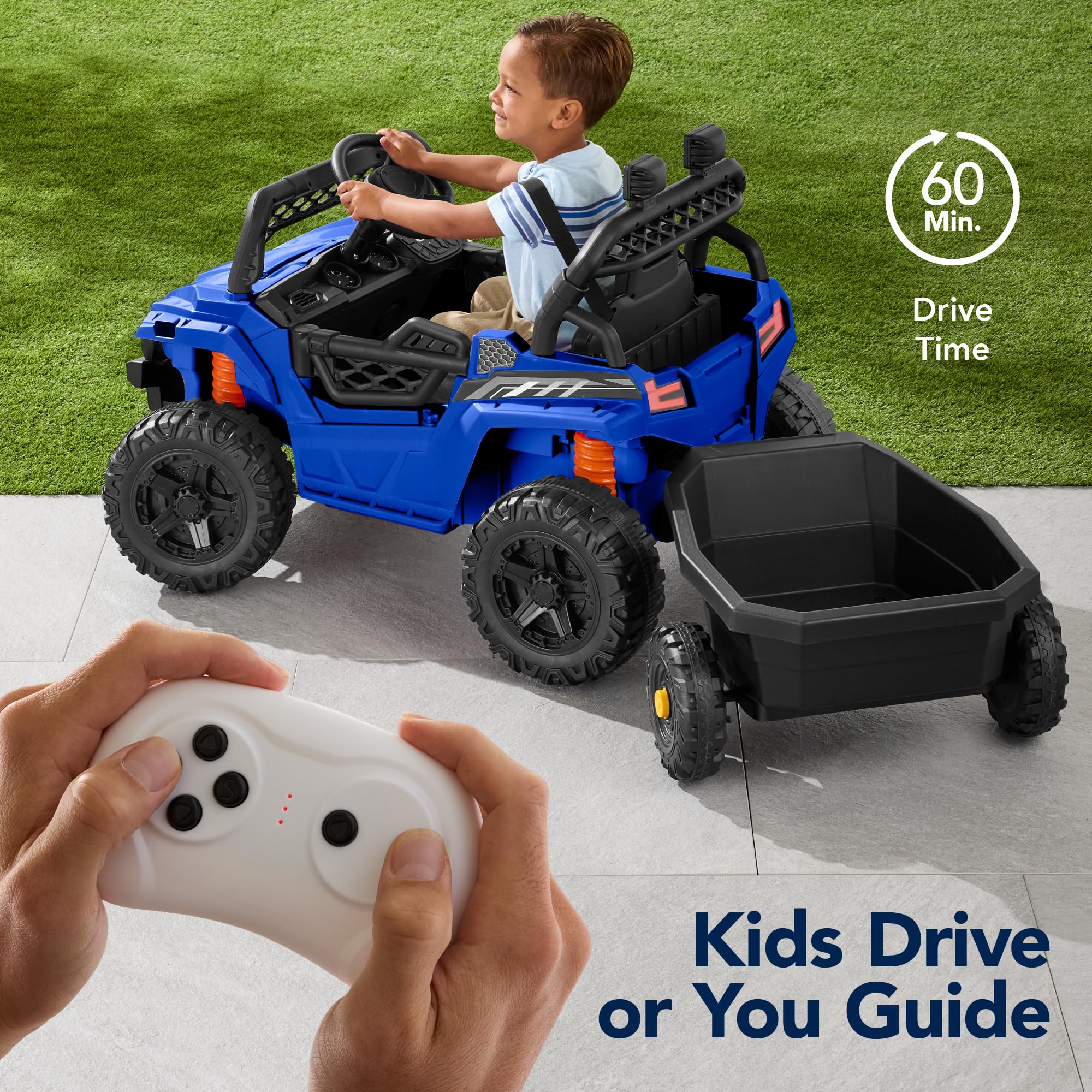 Foto 4 pulgar | Coche Eléctrico Ride On Utv Best Choice Para Niños Con Remolque De 12 V - Venta Internacional.