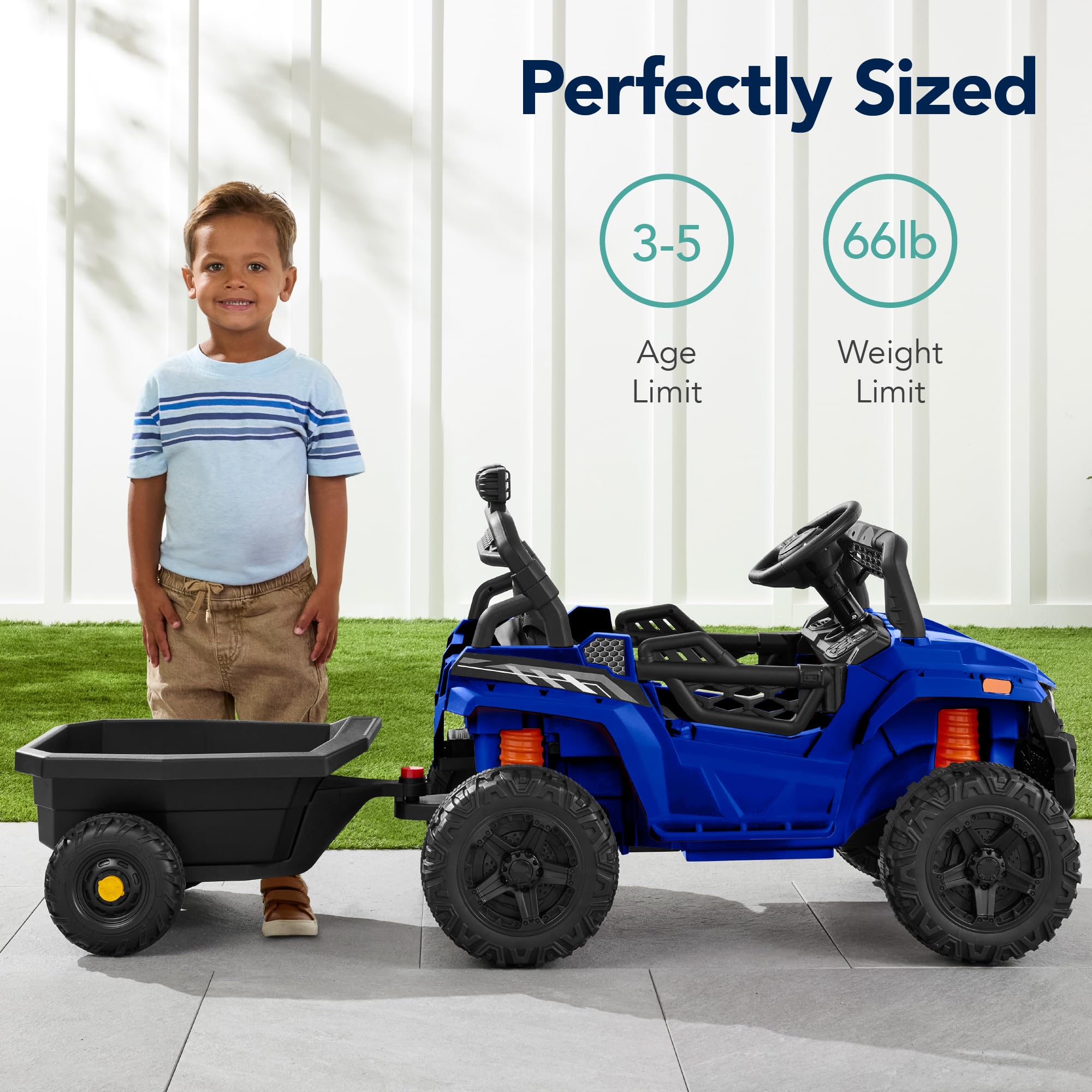 Foto 6 pulgar | Coche Eléctrico Ride On Utv Best Choice Para Niños Con Remolque De 12 V - Venta Internacional.