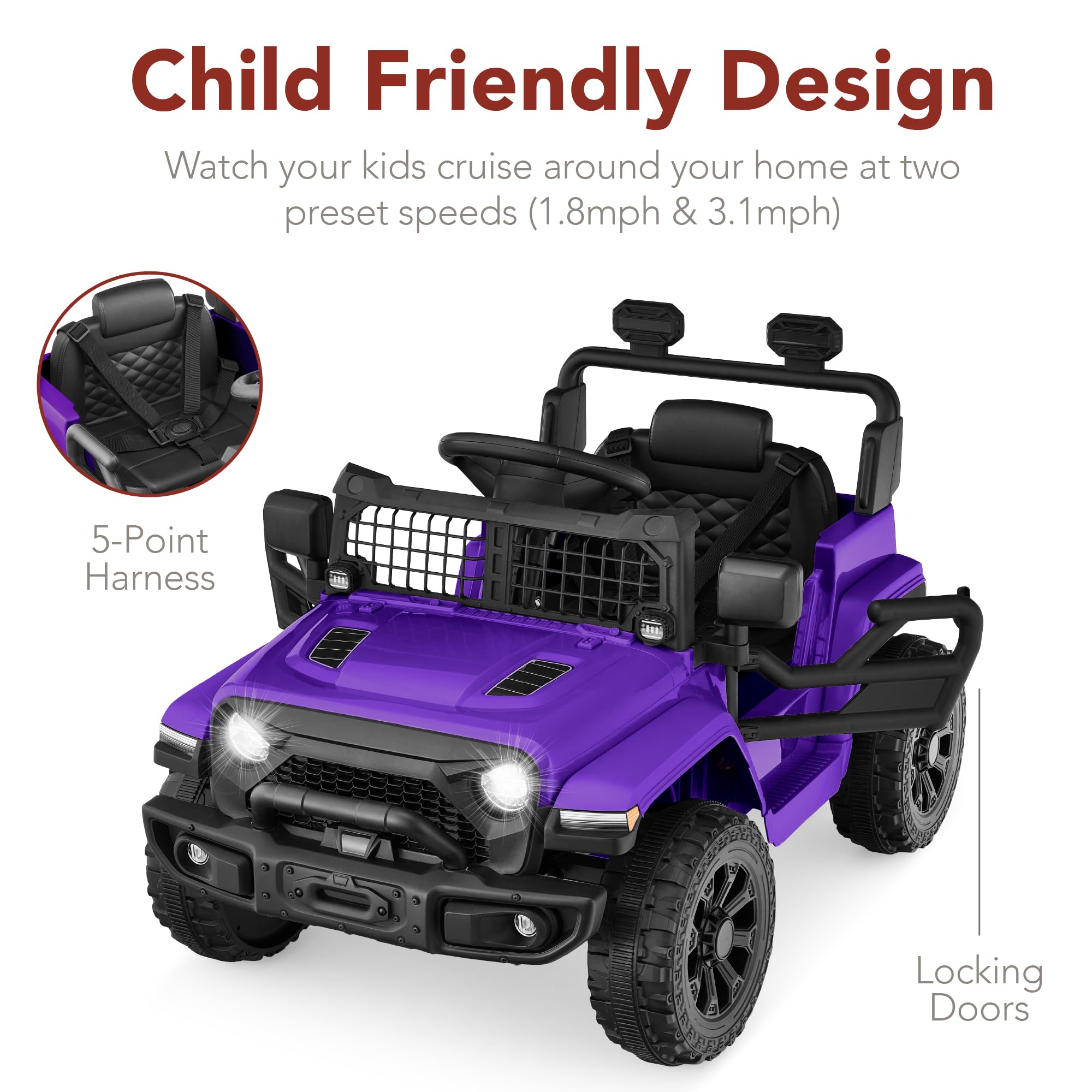 Foto 6 pulgar | Minicamión Para Niños Ride On Toy Best Choice Products, 6 V, Morado - Venta Internacional.
