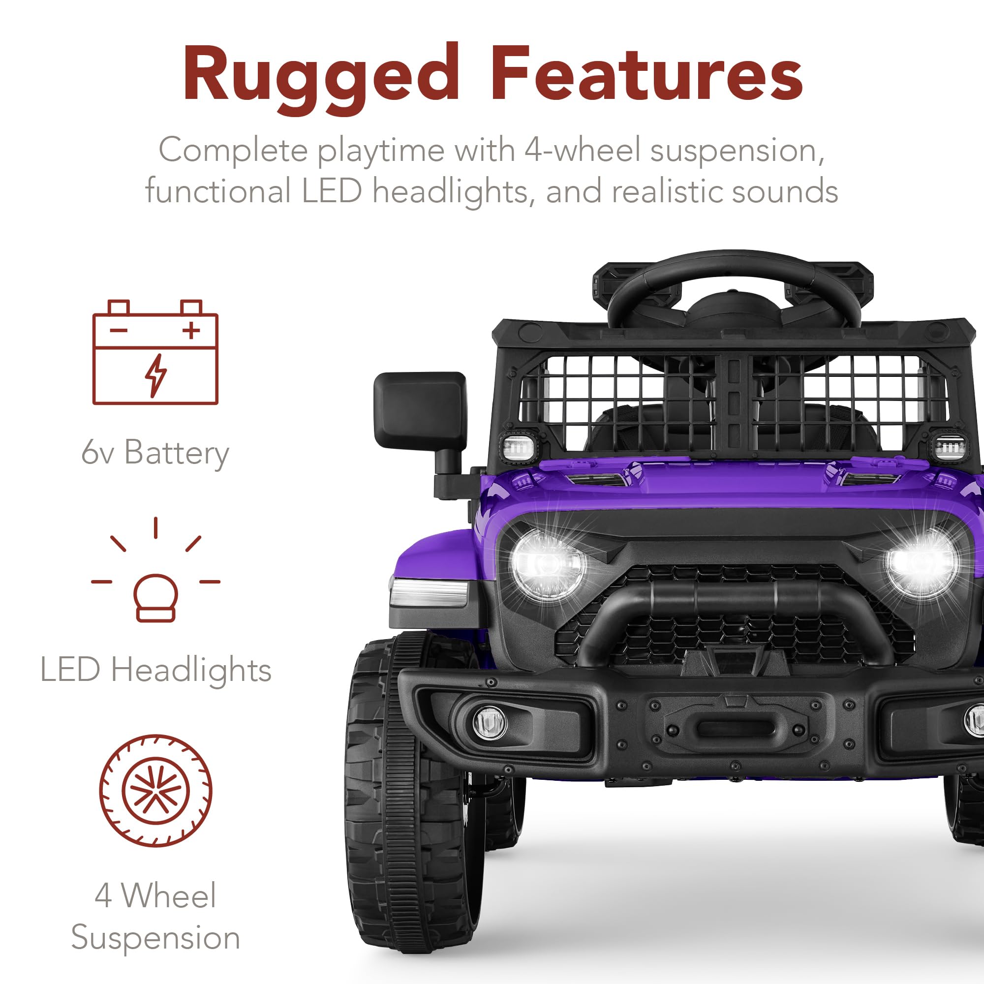 Foto 6 | Minicamión Para Niños Ride On Toy Best Choice Products, 6 V, Morado - Venta Internacional.