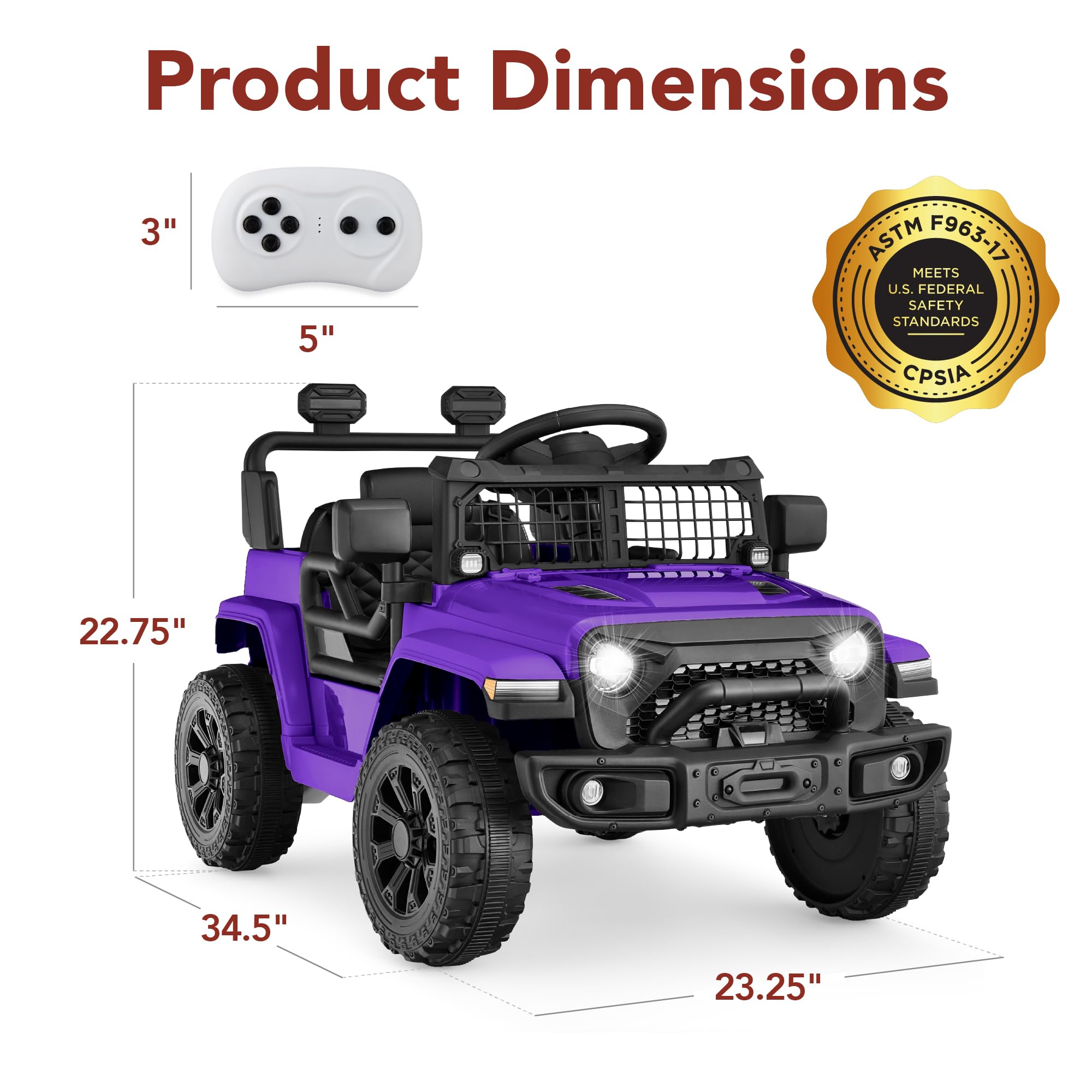 Foto 7 | Minicamión Para Niños Ride On Toy Best Choice Products, 6 V, Morado - Venta Internacional.
