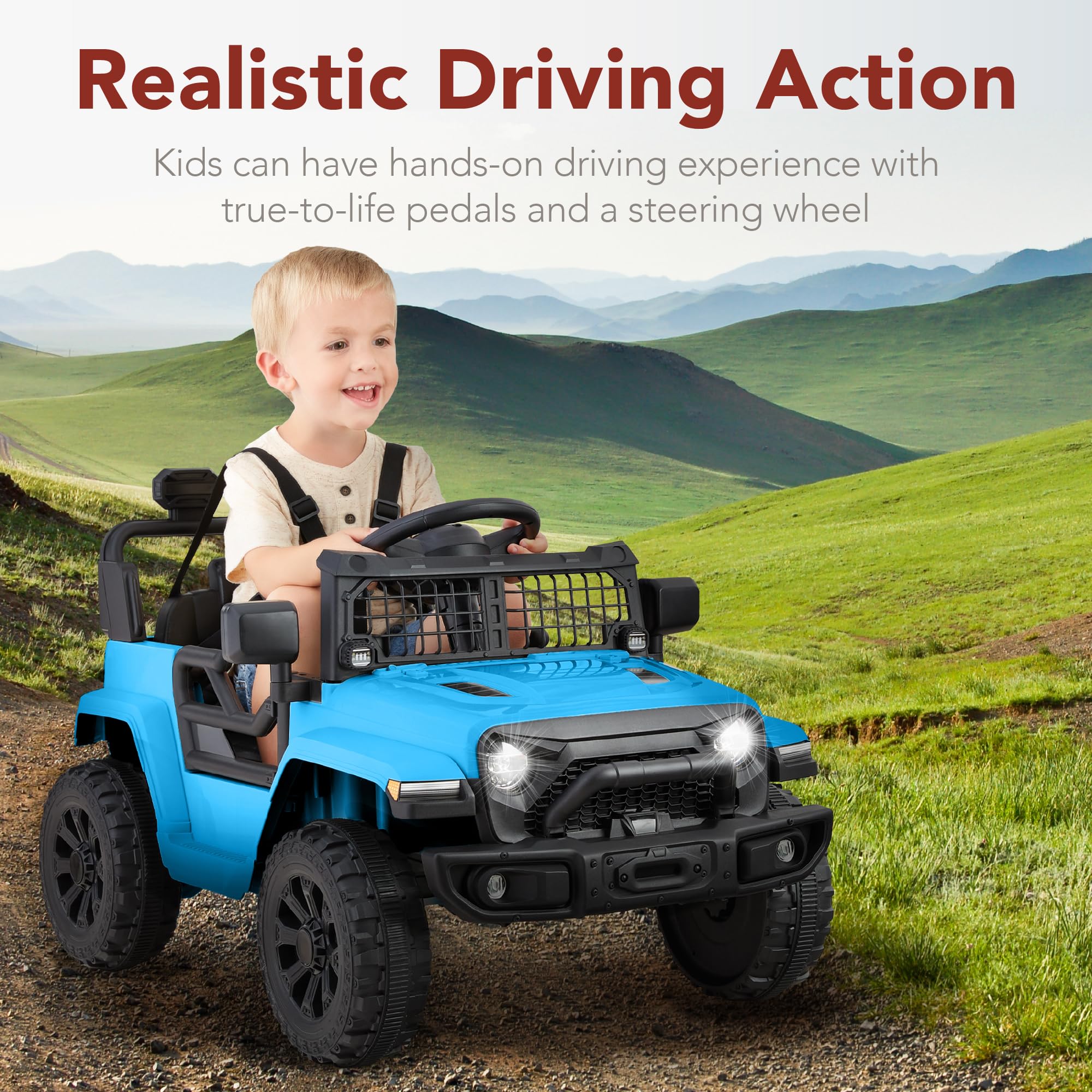 Foto 4 pulgar | Minicamión Ride On Toy Best Choice Products Para Niños, 6 V, Azul Claro - Venta Internacional.