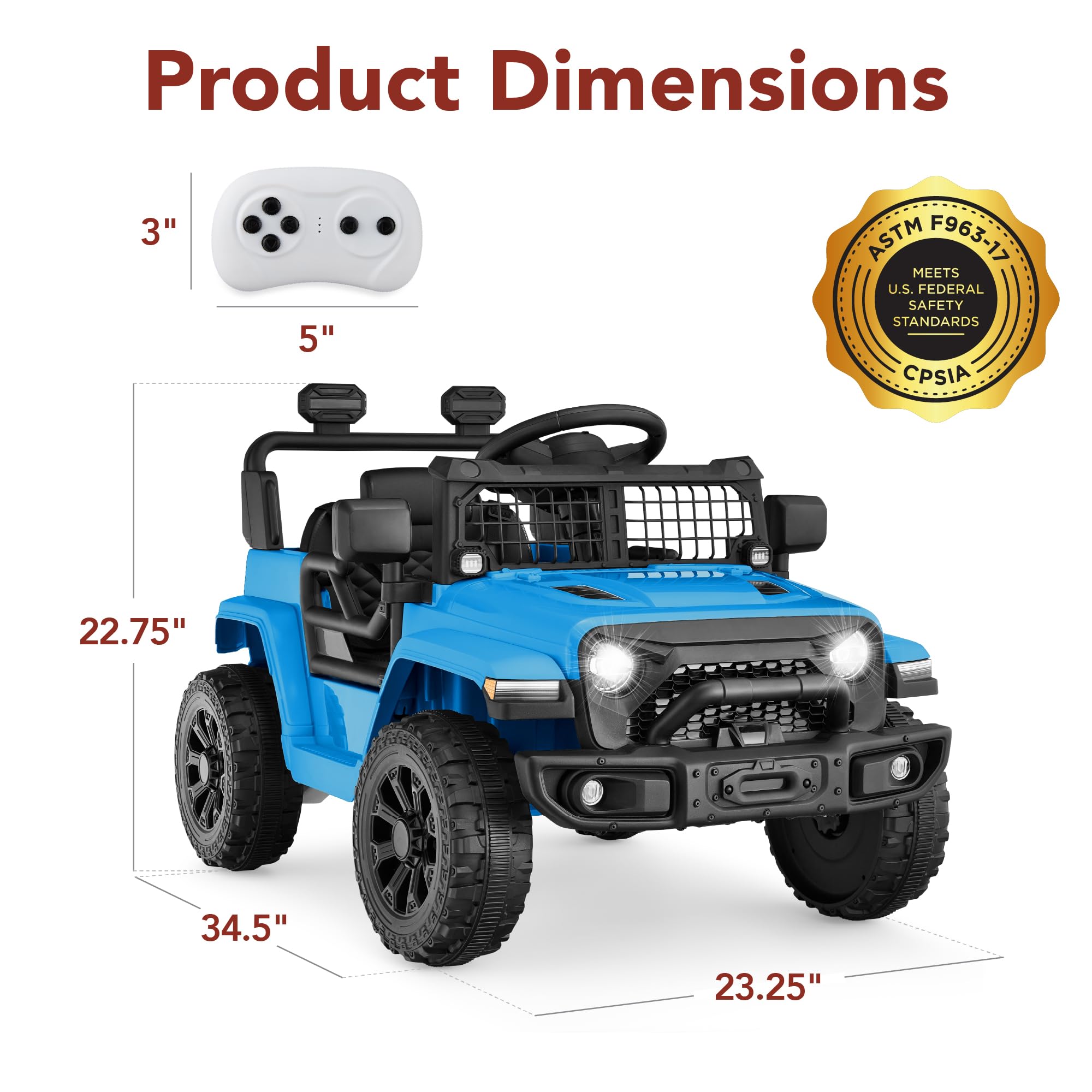 Foto 7 | Minicamión Ride On Toy Best Choice Products Para Niños, 6 V, Azul Claro - Venta Internacional.