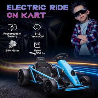 Foto 3 | Coche Eléctrico Go Kart Aosom 24 V 8.1 Mph para Niños - Venta Internacional