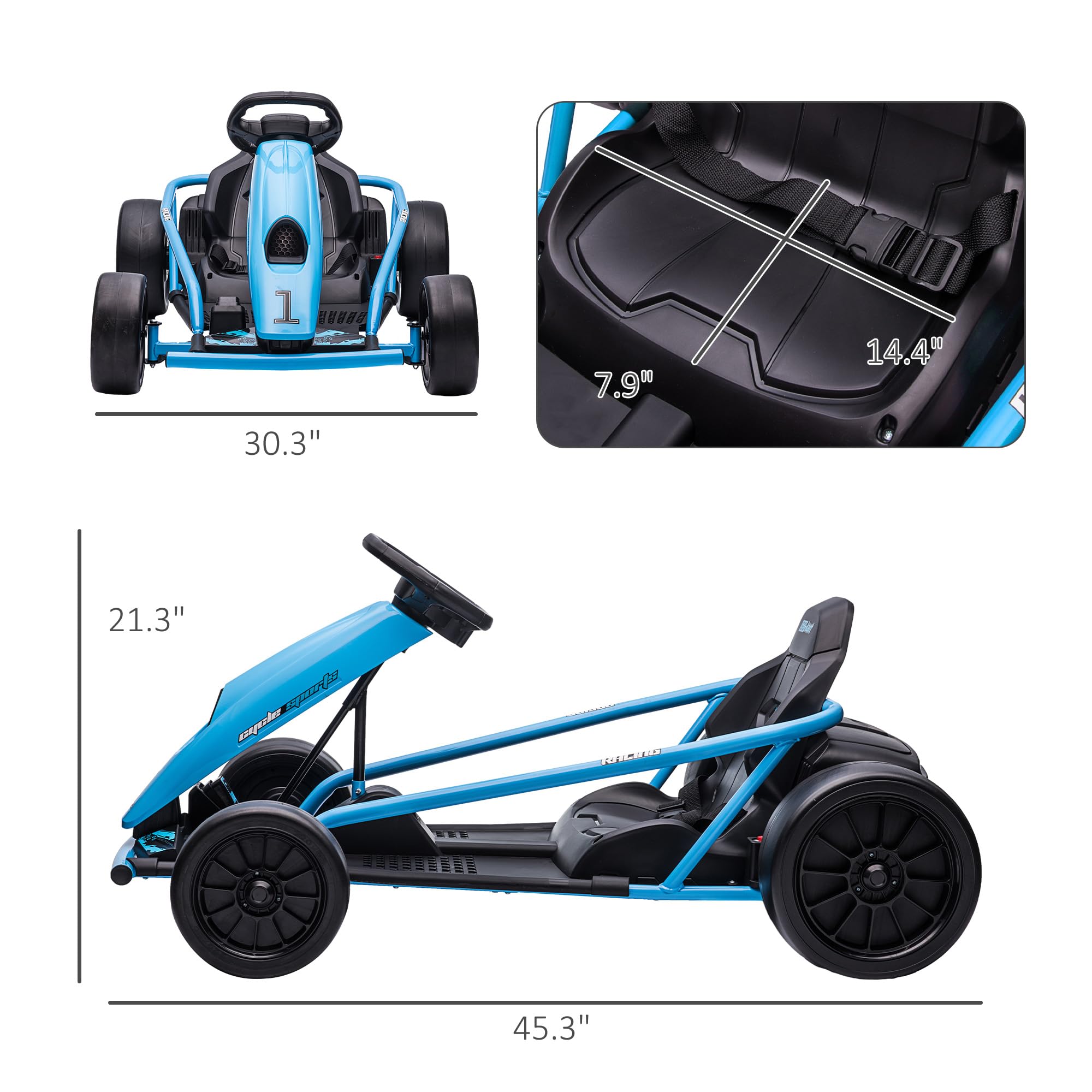 Foto 6 pulgar | Coche Eléctrico Go Kart Aosom 24 V 8.1 Mph para Niños - Venta Internacional