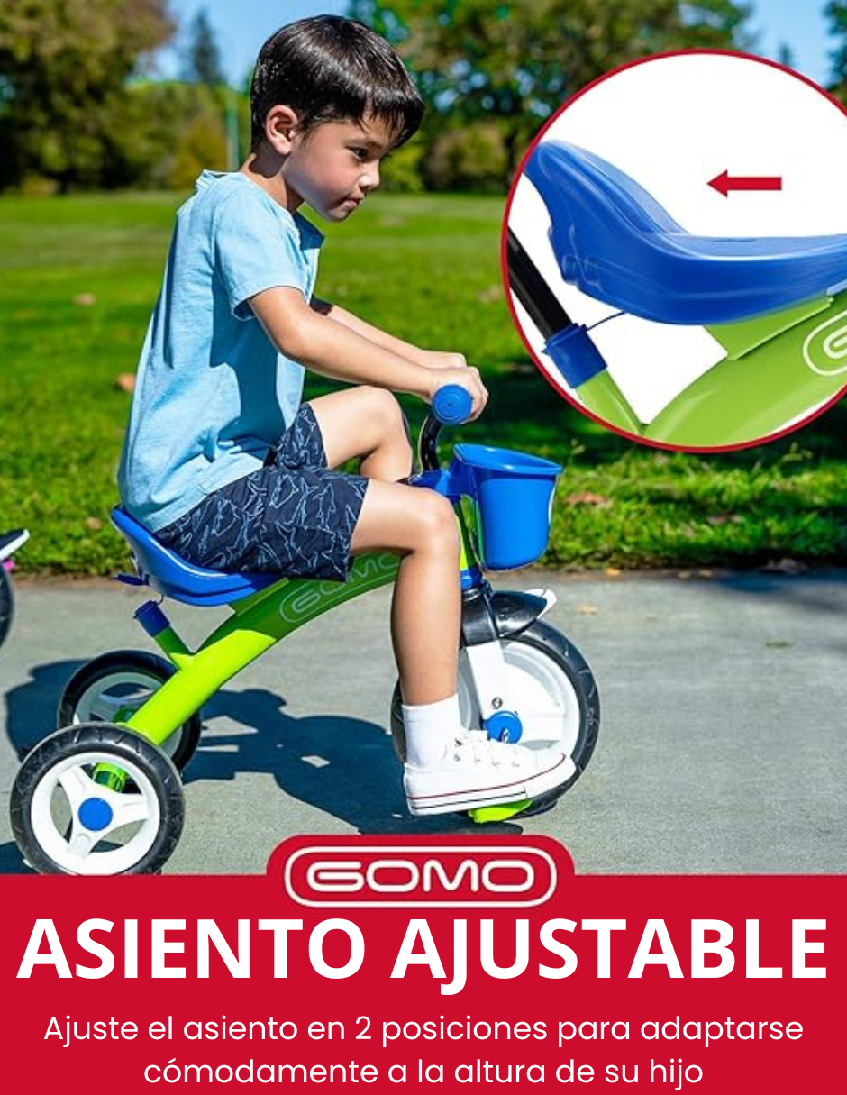 Foto 4 | Triciclo para Niños Multifuncional Azul con Bastón de Empuje