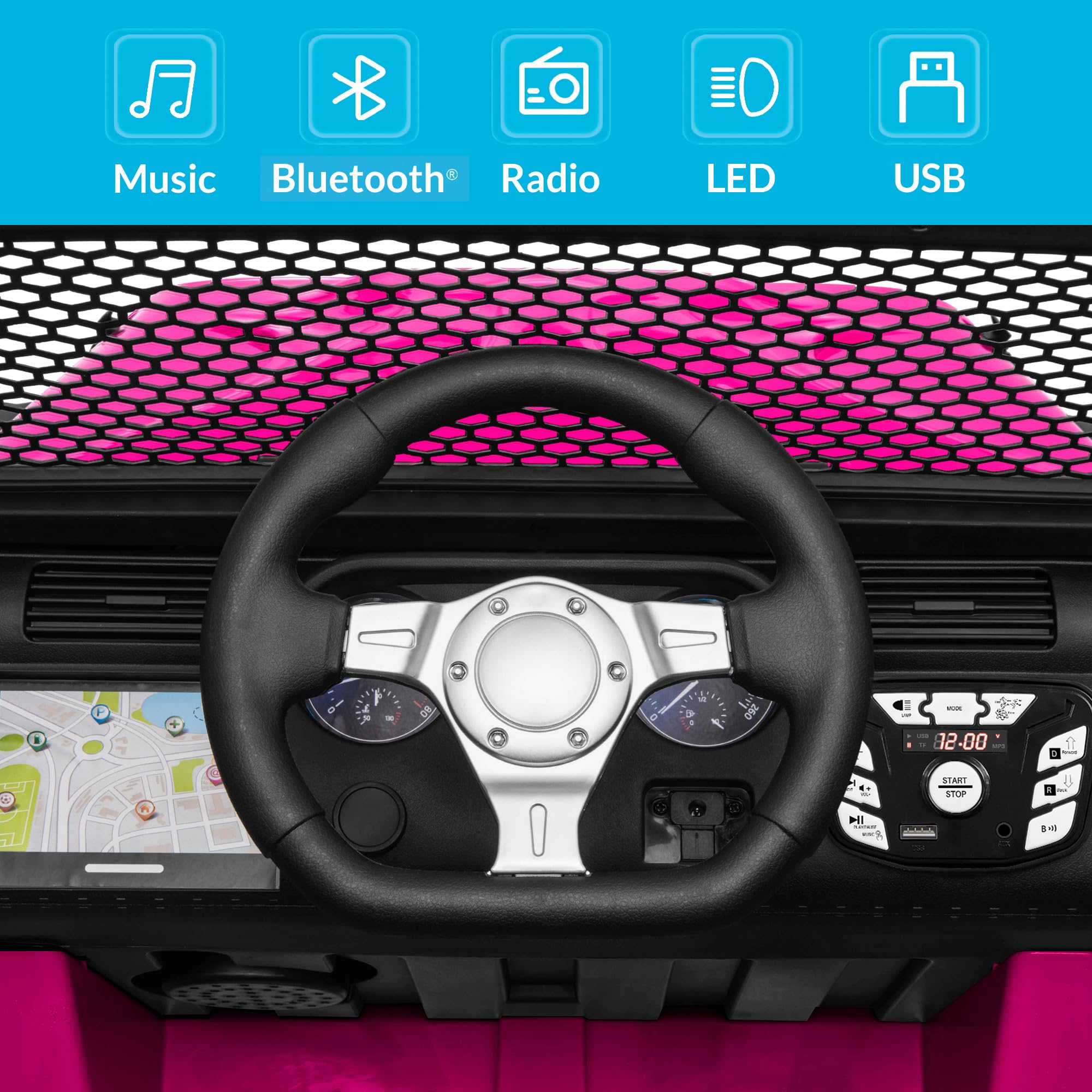 Foto 4 | Ride On Truck Kidzone Kids, 2 Plazas, 12 V, Con Mando A Distancia - Venta Internacional.