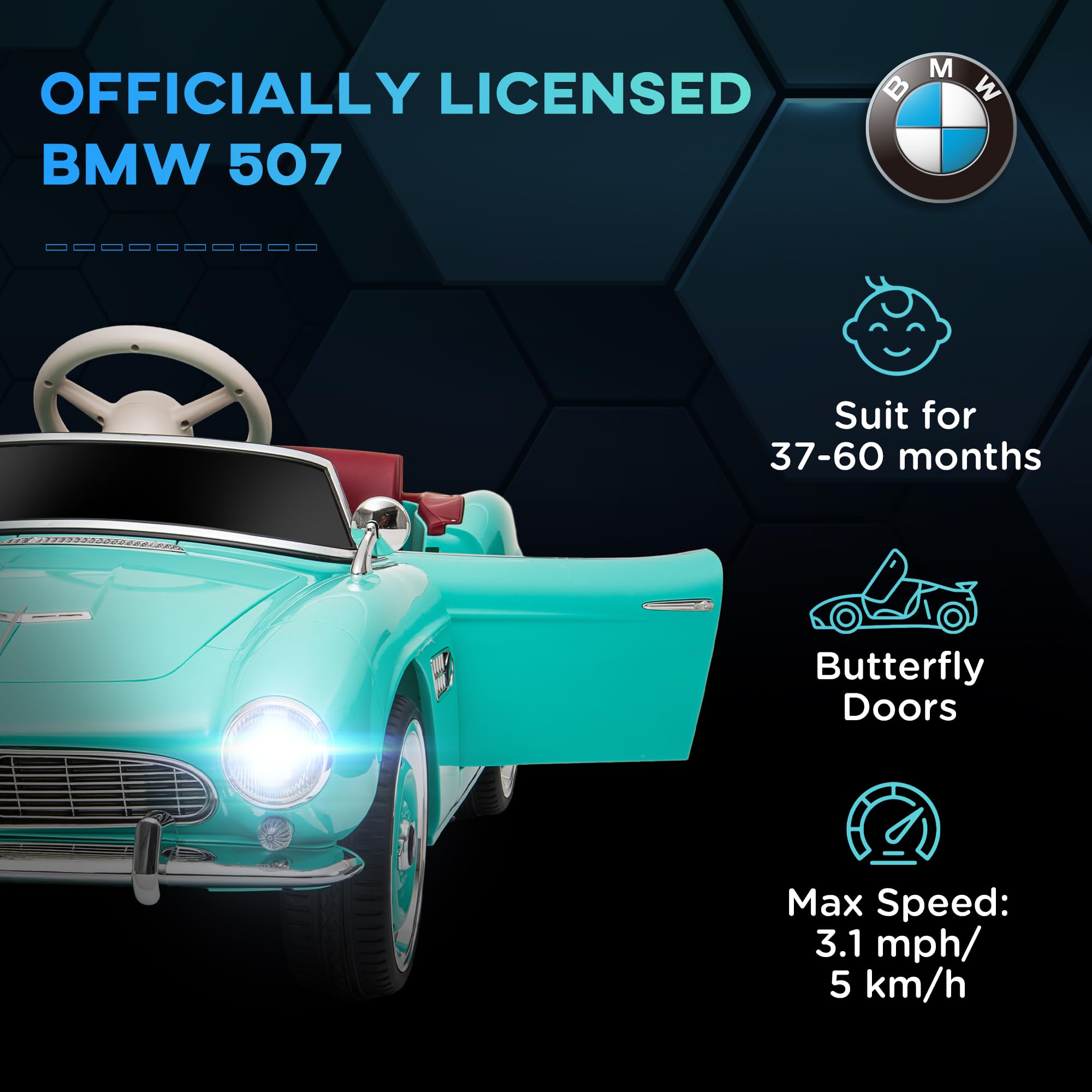 Foto 4 pulgar | Vehículo Eléctrico Con Licencia Aosom, Bmw Kid, 12 V, Con Mando A Distancia - Venta Internacional.