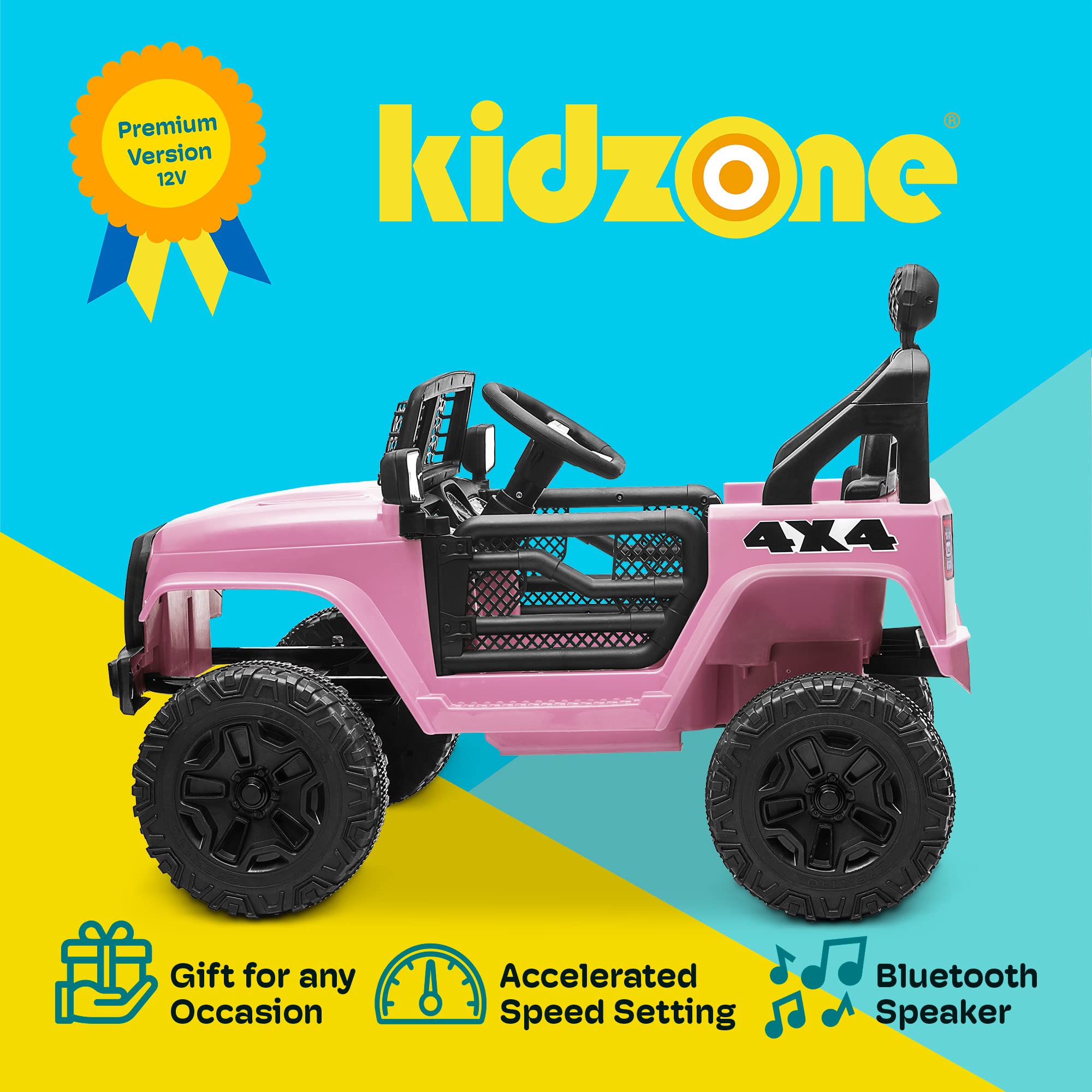 Foto 3 pulgar | Coche Eléctrico Para Niños Ride On Truck Kidzone Con Batería De 12 V, Color Rosa - Venta Internacional.