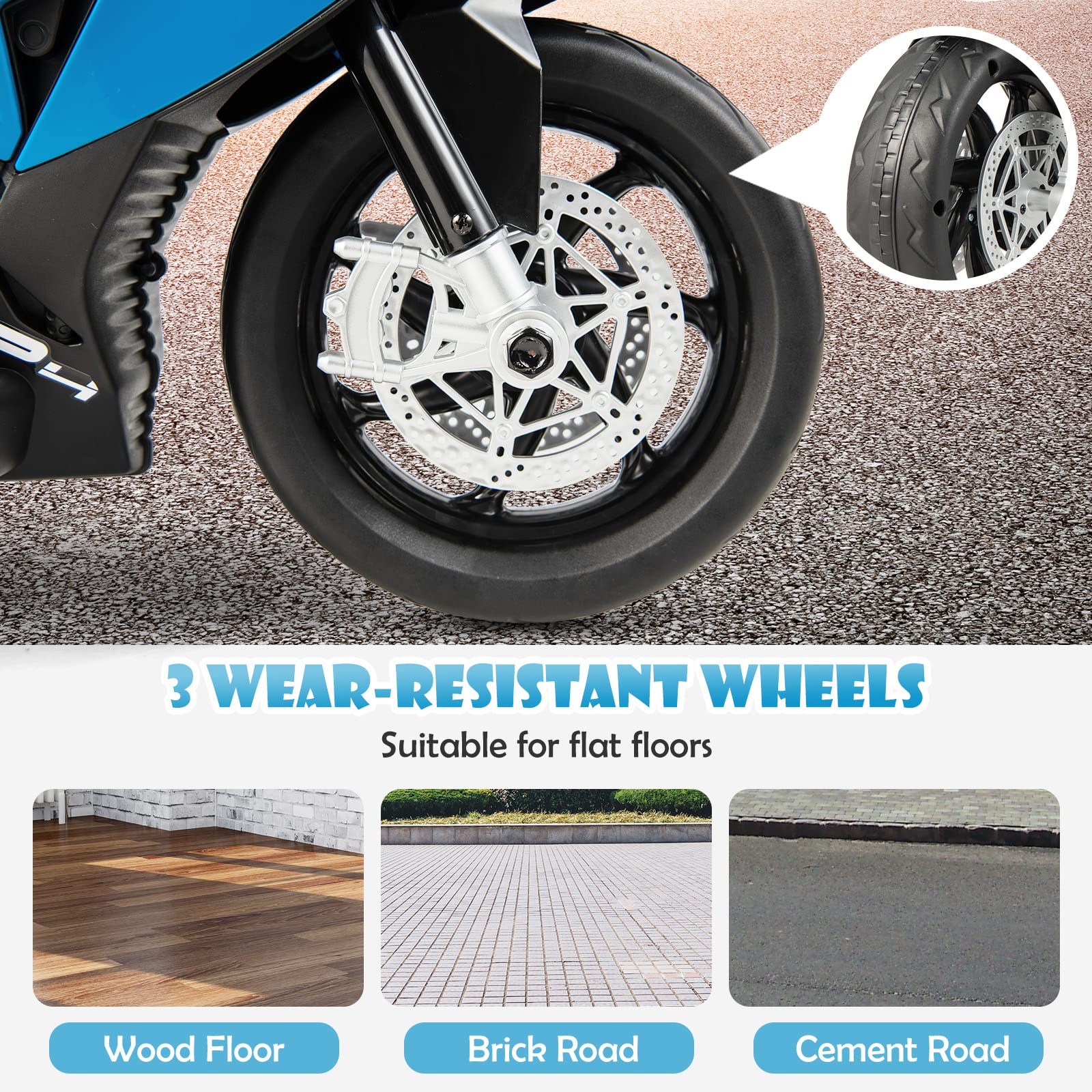 Foto 7 pulgar | Ride On Motorcycle Costzon Kids Bmw 12v Con Faros Delanteros Azules - Venta Internacional.