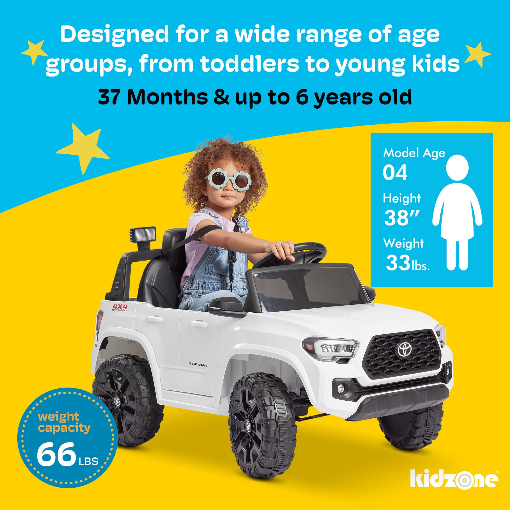 Foto 6 pulgar | Ride On Truck Kidzone Toyota Tacoma 12 V Con Mando A Distancia - Venta Internacional.