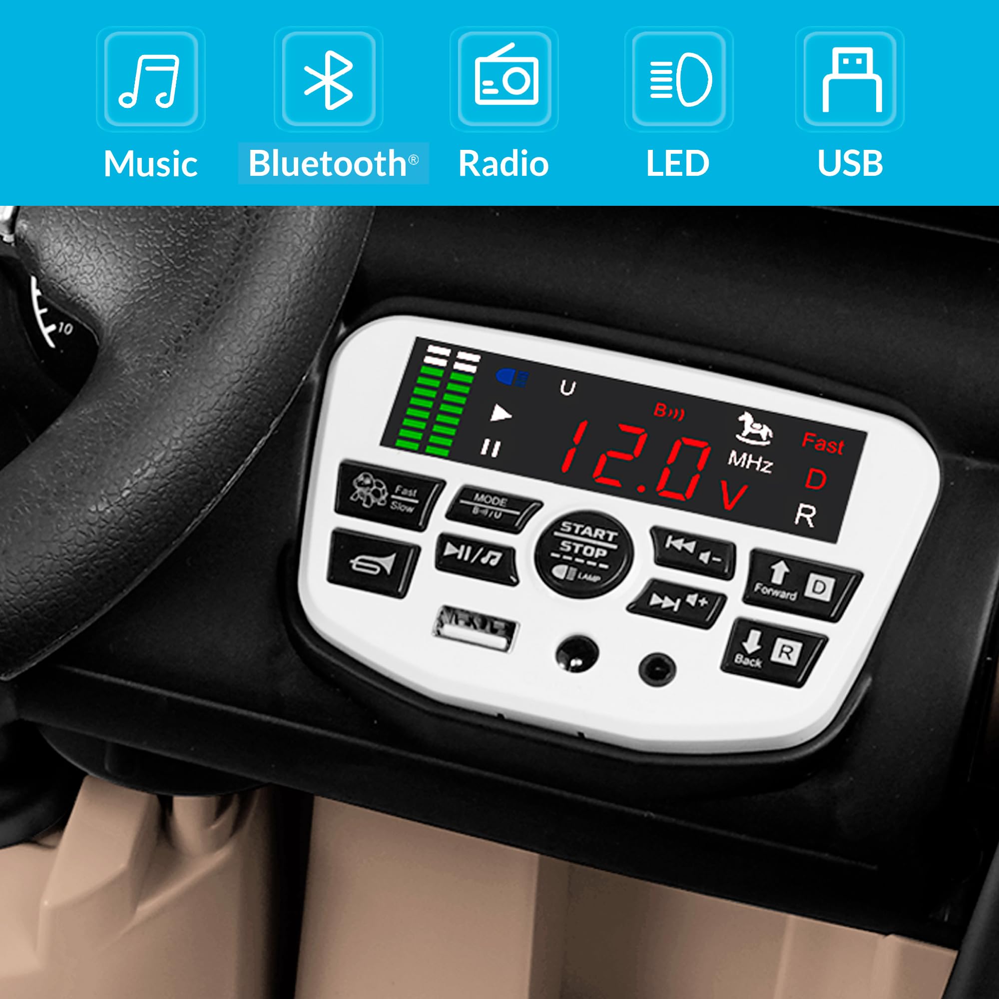 Foto 4 pulgar | Batería Eléctrica Ride On Truck Kidzone De 12 V Con Mando A Distancia - Venta Internacional.