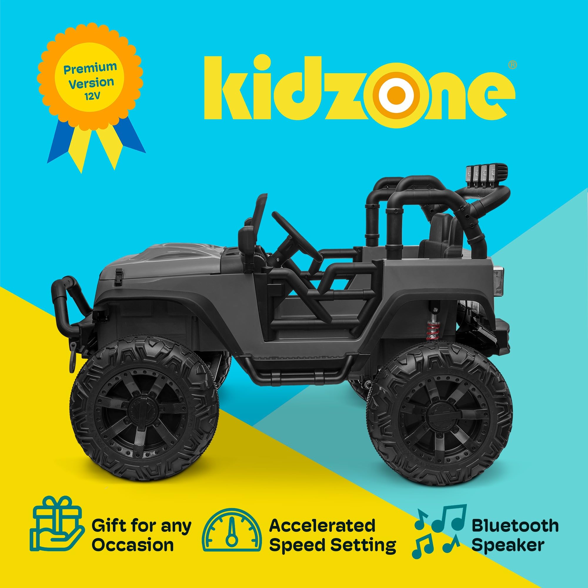 Foto 4 pulgar | Ride On Truck Kidzone 12 V Kids, Tamaño Grande, 2 Plazas, Con Mando A Distancia - Venta Internacional.