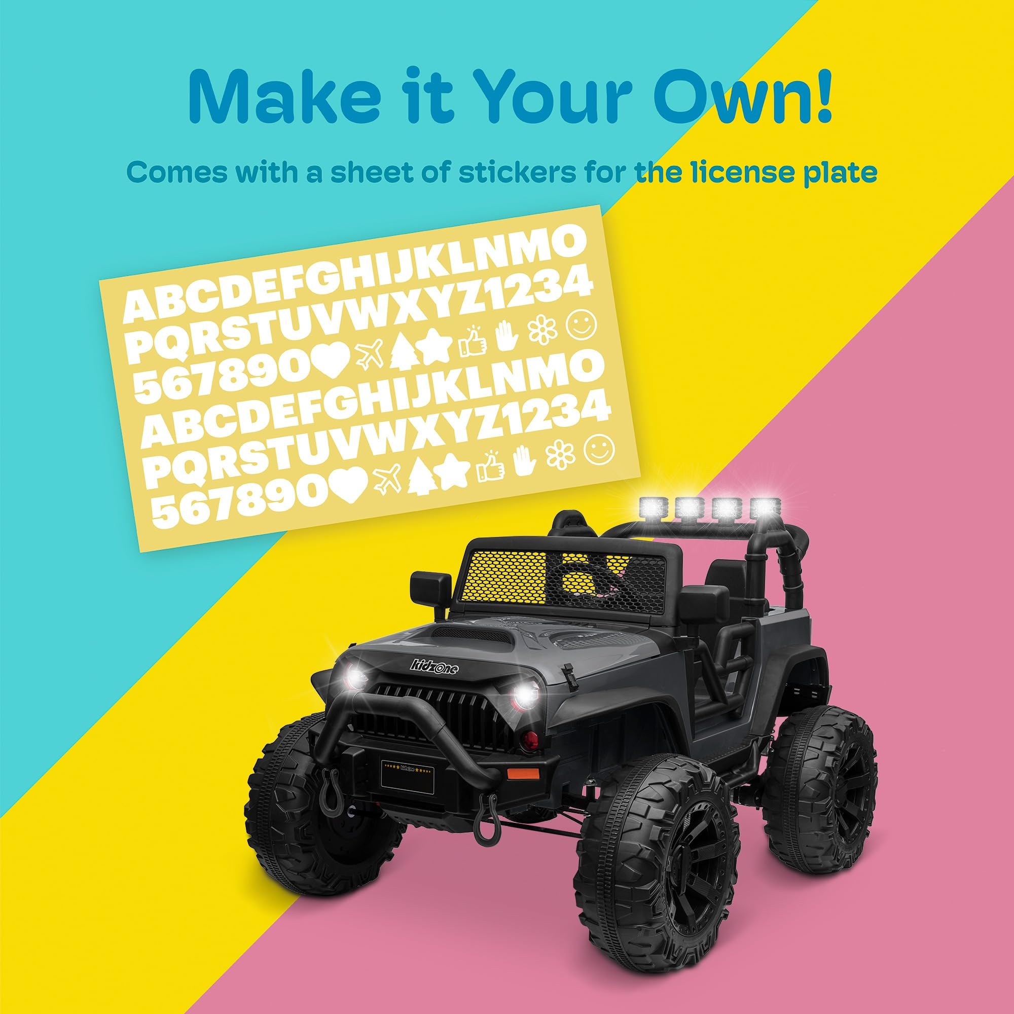 Foto 4 | Ride On Truck Kidzone 12 V Kids, Tamaño Grande, 2 Plazas, Con Mando A Distancia - Venta Internacional.