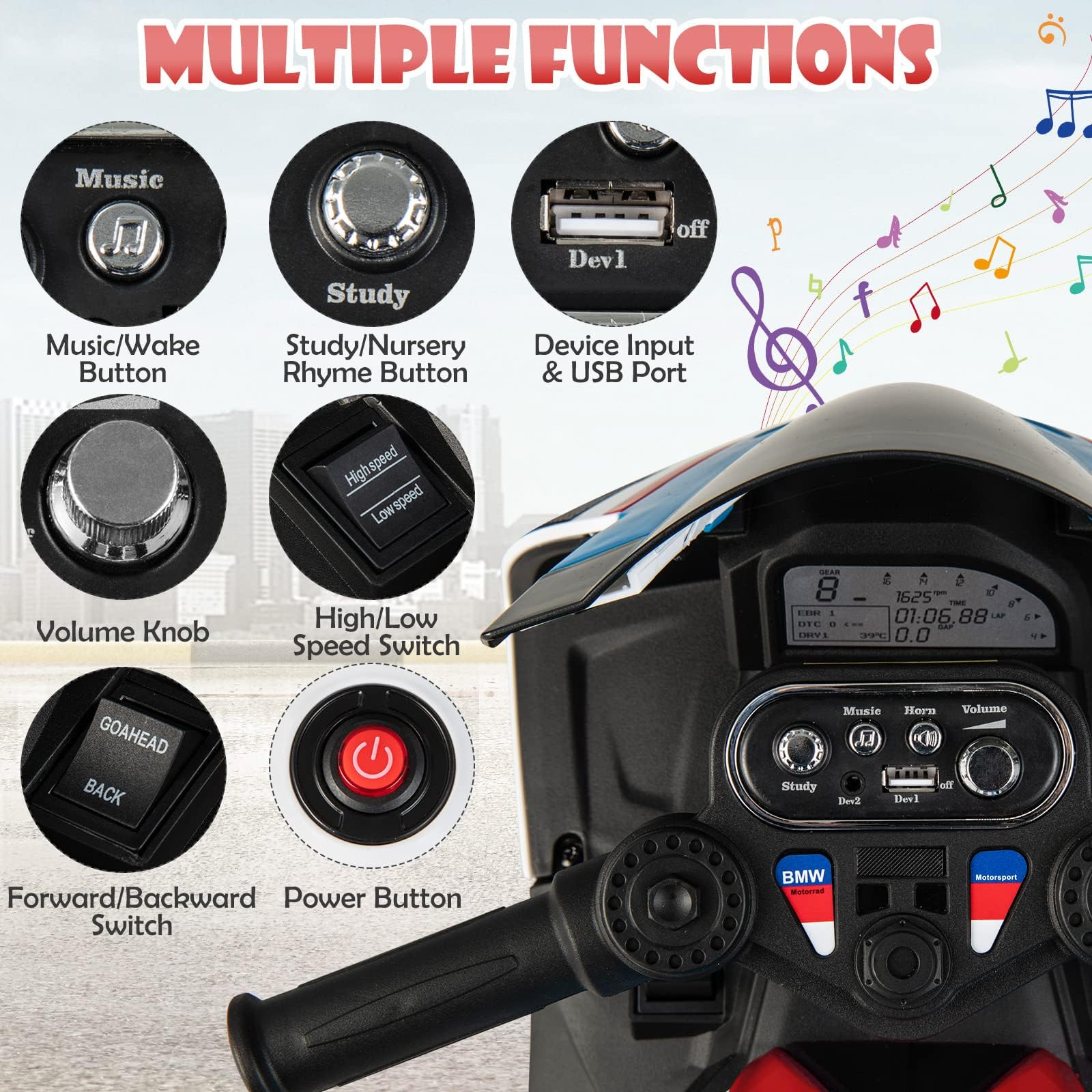 Foto 4 | Monta En Moto Costzon Bmw 12 V Batería 3 Ruedas Para Niños - Venta Internacional.