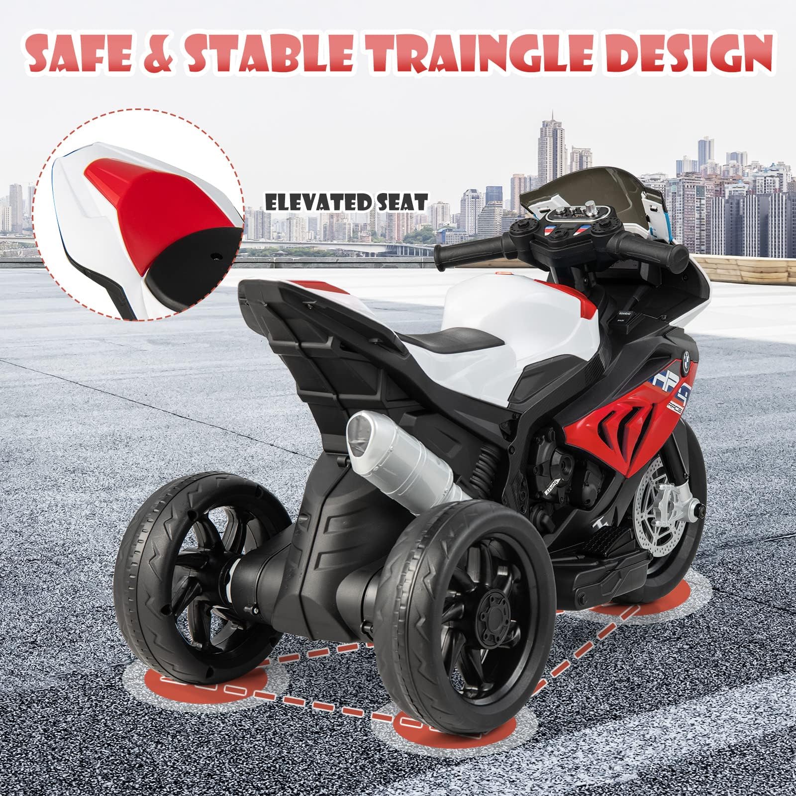 Foto 6 pulgar | Monta En Moto Costzon Bmw 12 V Batería 3 Ruedas Para Niños - Venta Internacional.