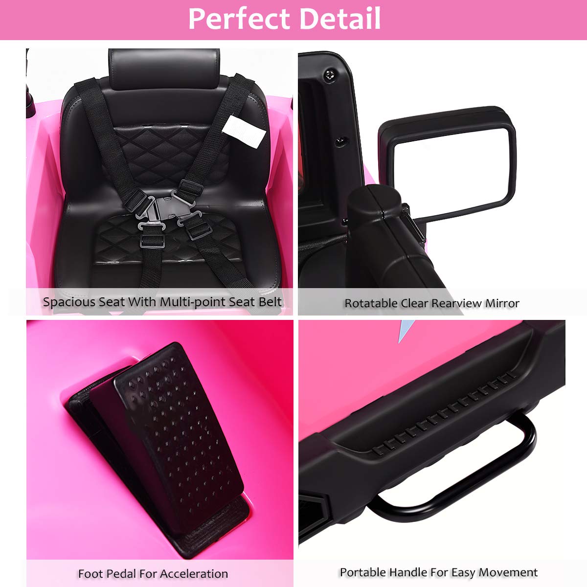 Foto 5 | Batería Ride On Car Costzon De 12 V Con Mando A Distancia, Color Rosa - Venta Internacional.