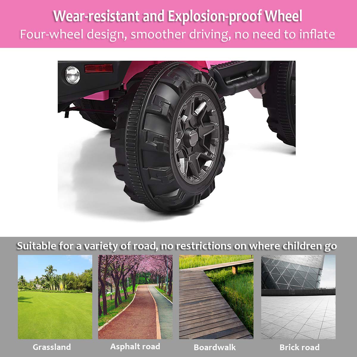 Foto 7 pulgar | Batería Ride On Car Costzon De 12 V Con Mando A Distancia, Color Rosa - Venta Internacional.