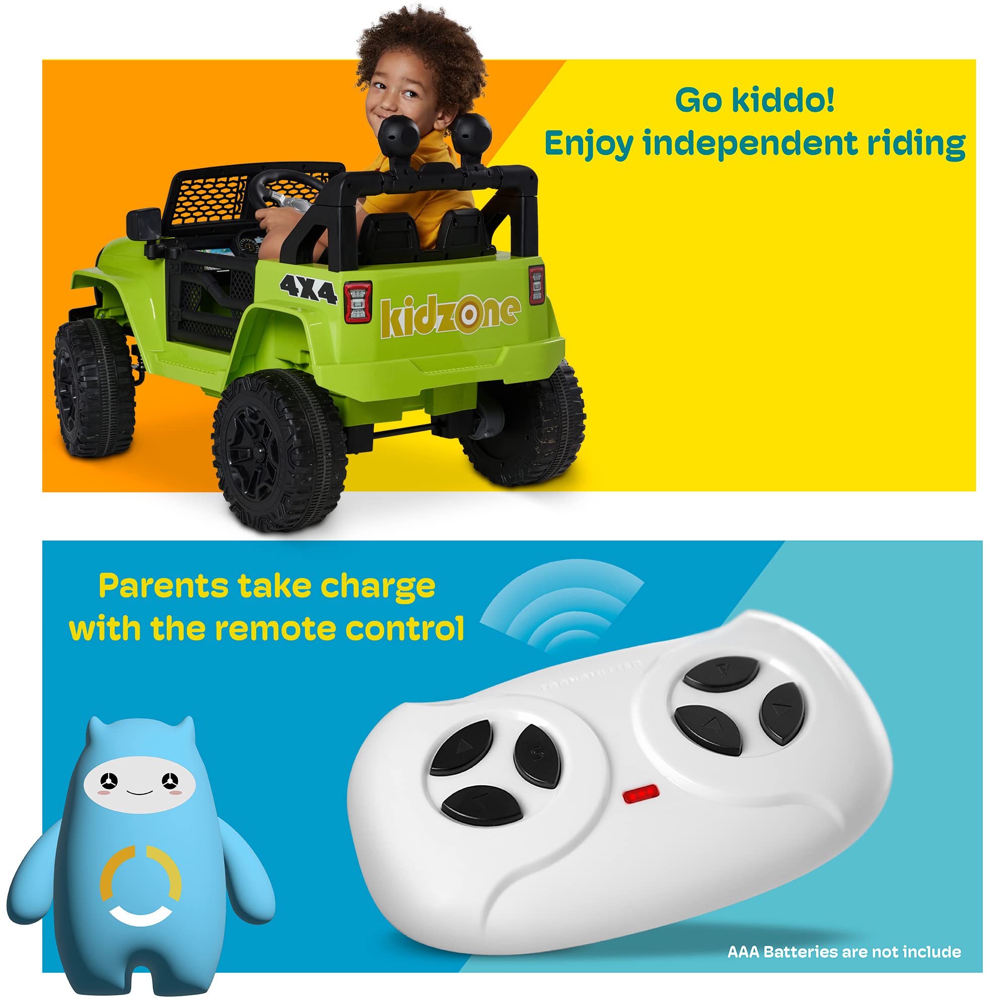 Foto 7 pulgar | Coche Eléctrico Para Niños Ride On Truck Kidzone Con Batería De 12 V, Color Negro - Venta Internacional.