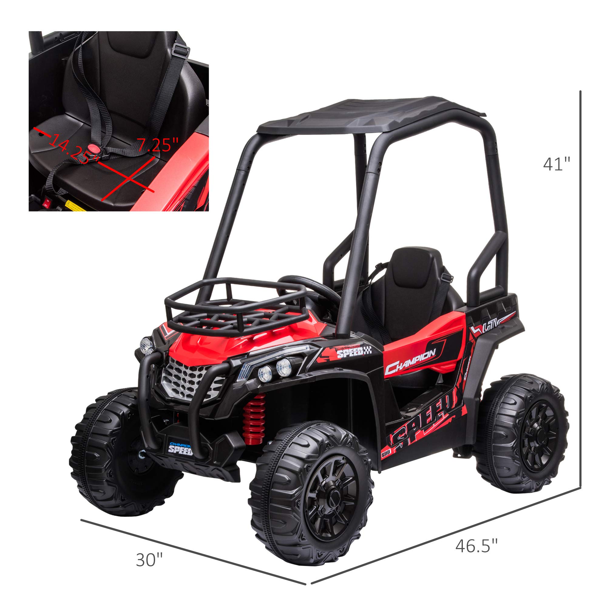 Foto 5 | Utv Eléctrico Para Niños Aosom De 12 V Con Música Y Luces - Venta Internacional.