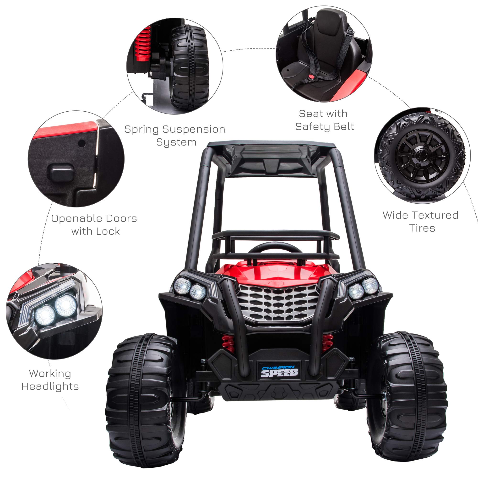 Foto 8 pulgar | Utv Eléctrico Para Niños Aosom De 12 V Con Música Y Luces - Venta Internacional.