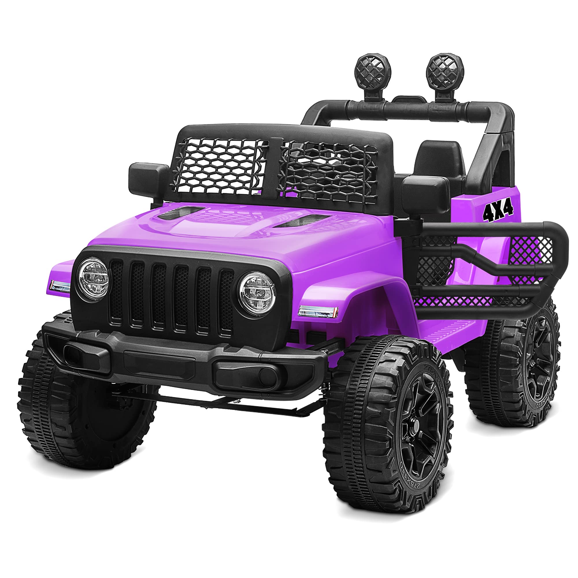 Coche Eléctrico Ride On Truck Kidzone De 12 V Con Batería De 4 Ruedas, Color Morado - Venta Internacional.