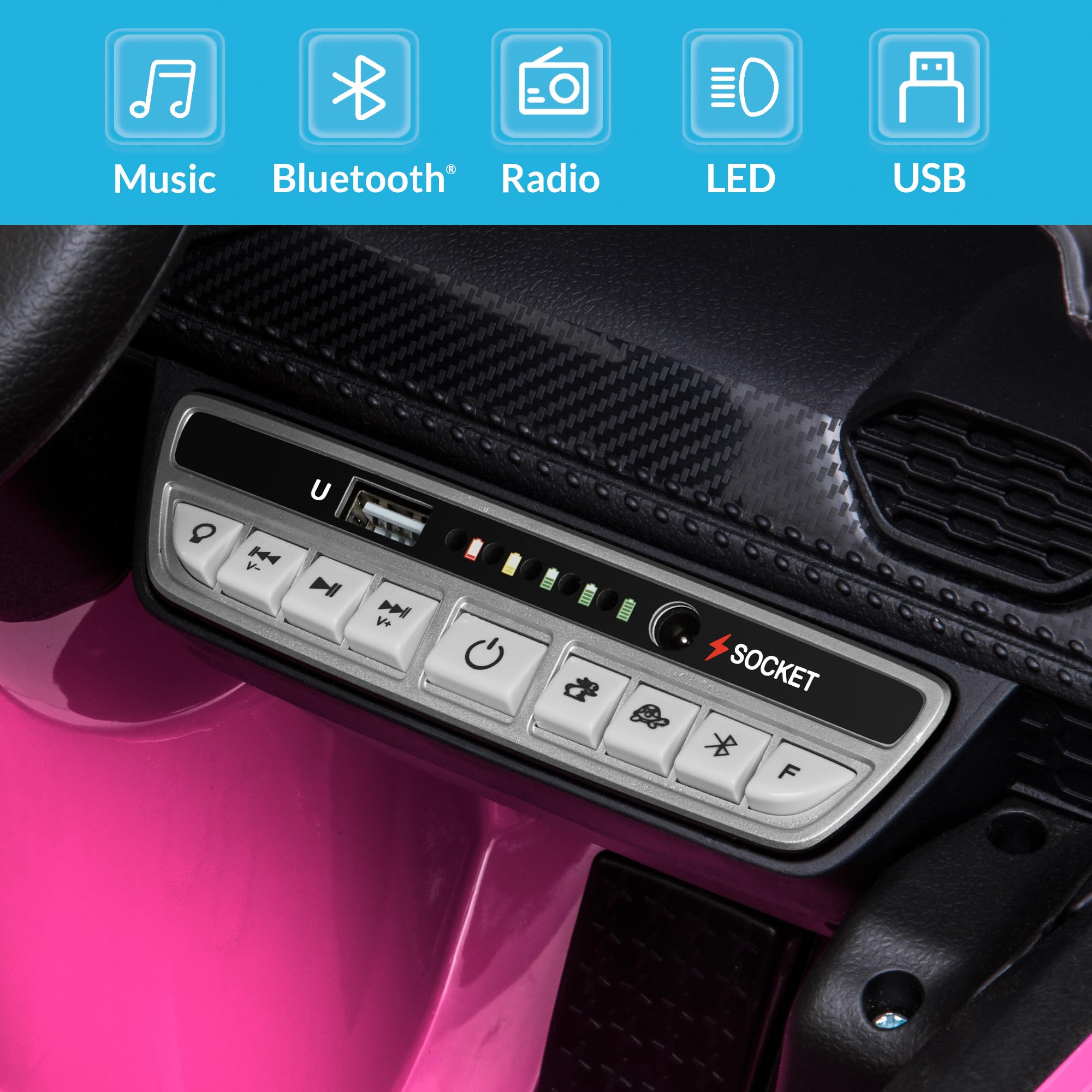 Foto 3 pulgar | Lamborghini Eléctrico Ride On Car Kidzone Con Licencia De 12 V, Color Rosa - Venta Internacional.