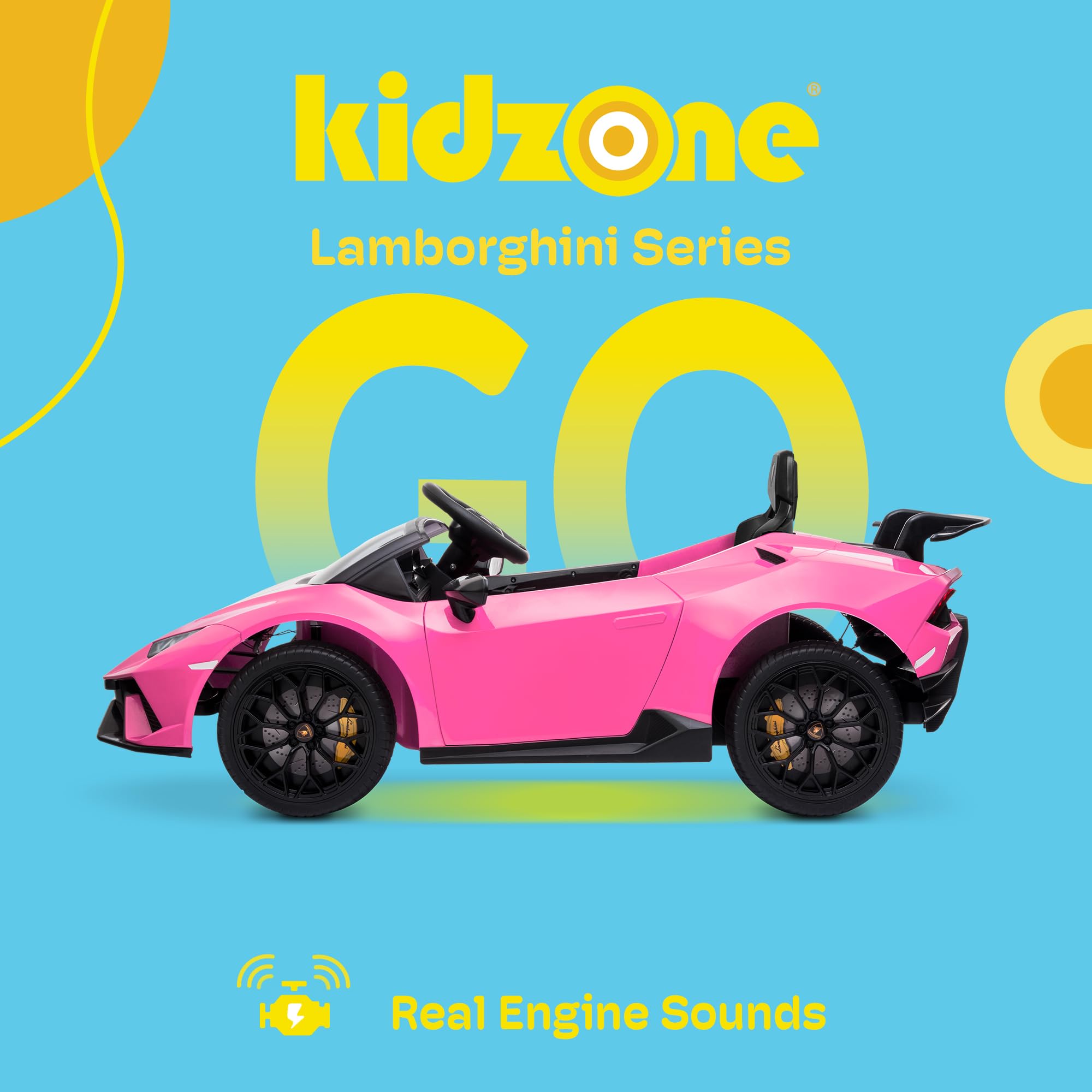 Foto 4 pulgar | Lamborghini Eléctrico Ride On Car Kidzone Con Licencia De 12 V, Color Rosa - Venta Internacional.
