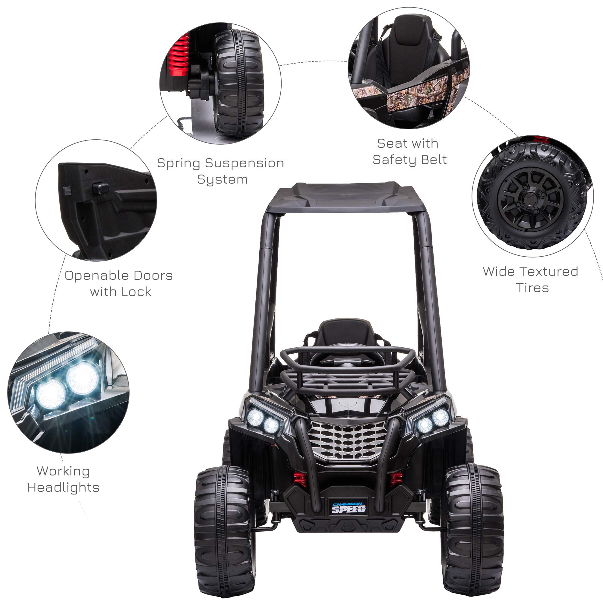 Foto 8 pulgar | Utv Eléctrico Para Niños Aosom De 12 V Con Música Y Luces - Venta Internacional.