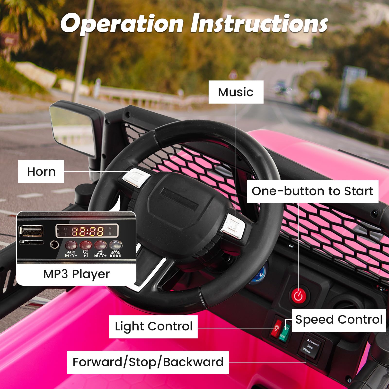 Foto 2 | Camión Ride On Car Costzon A Batería De 12 V Con Mando A Distancia, Color Rosa - Venta Internacional.