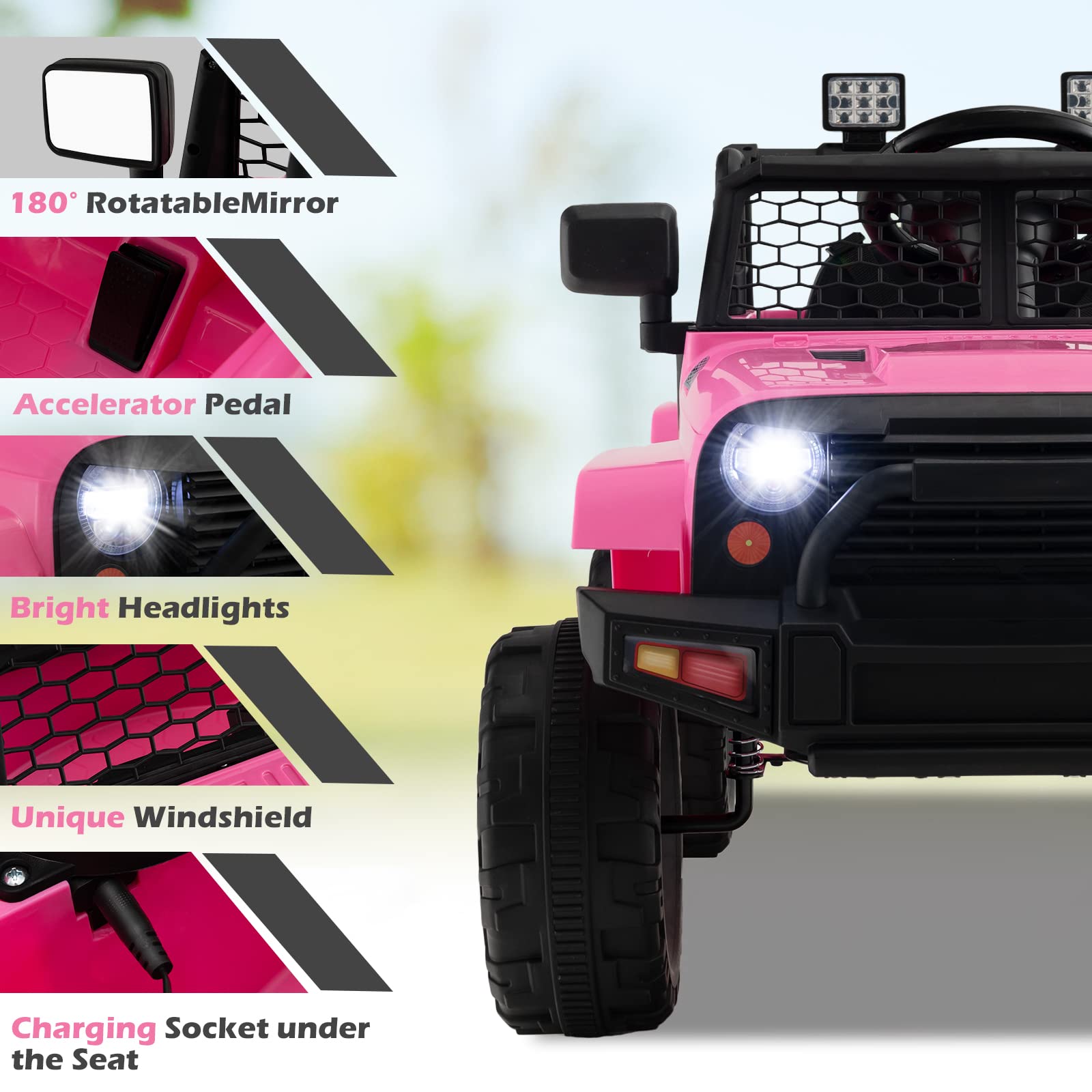 Foto 4 | Camión Ride On Car Costzon A Batería De 12 V Con Mando A Distancia, Color Rosa - Venta Internacional.